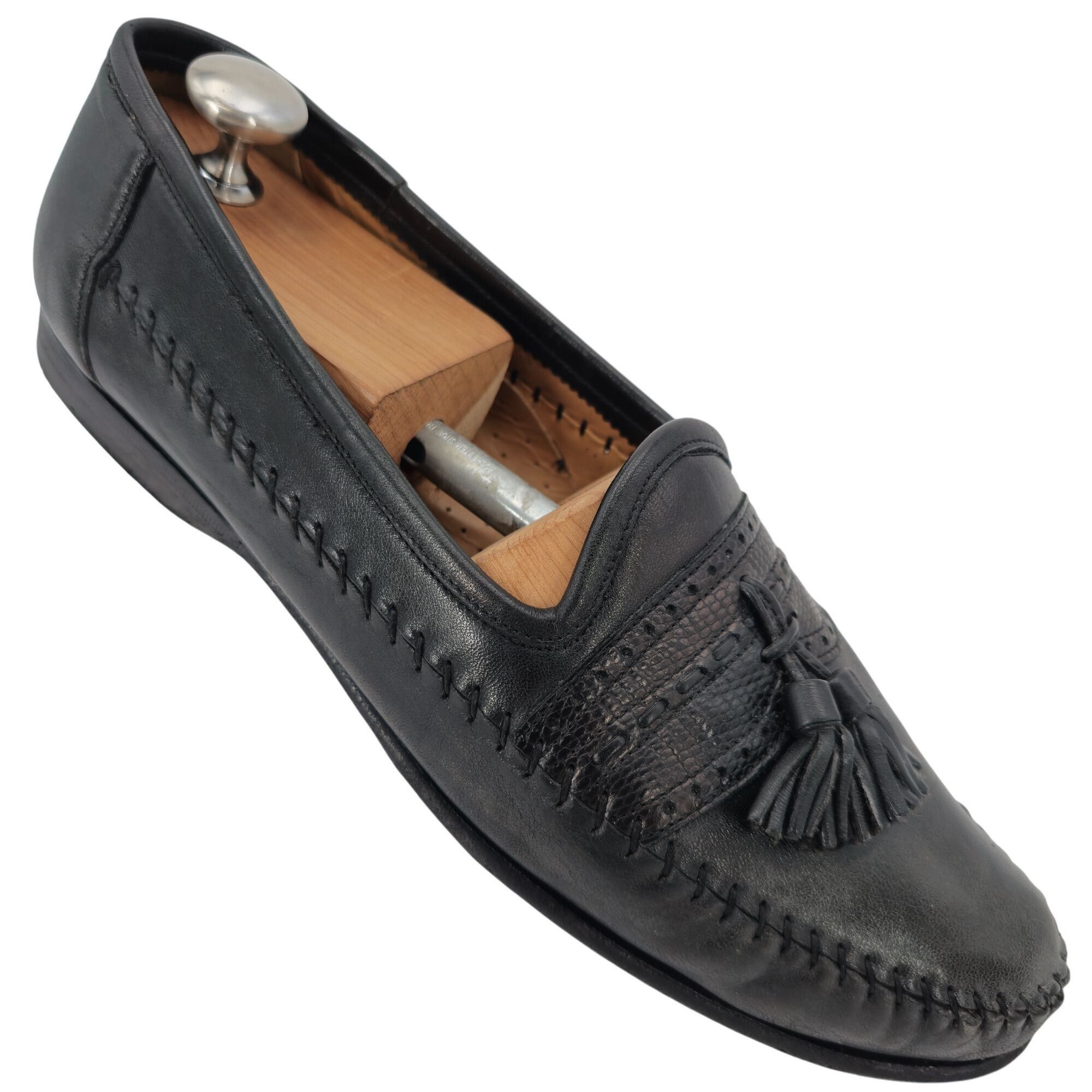 Santoni Santoni Italy Relaxed Black Leather Dress Shoes Mens 10.5D Size US 10.5 / EU 43-44 - 1 Thumbnail