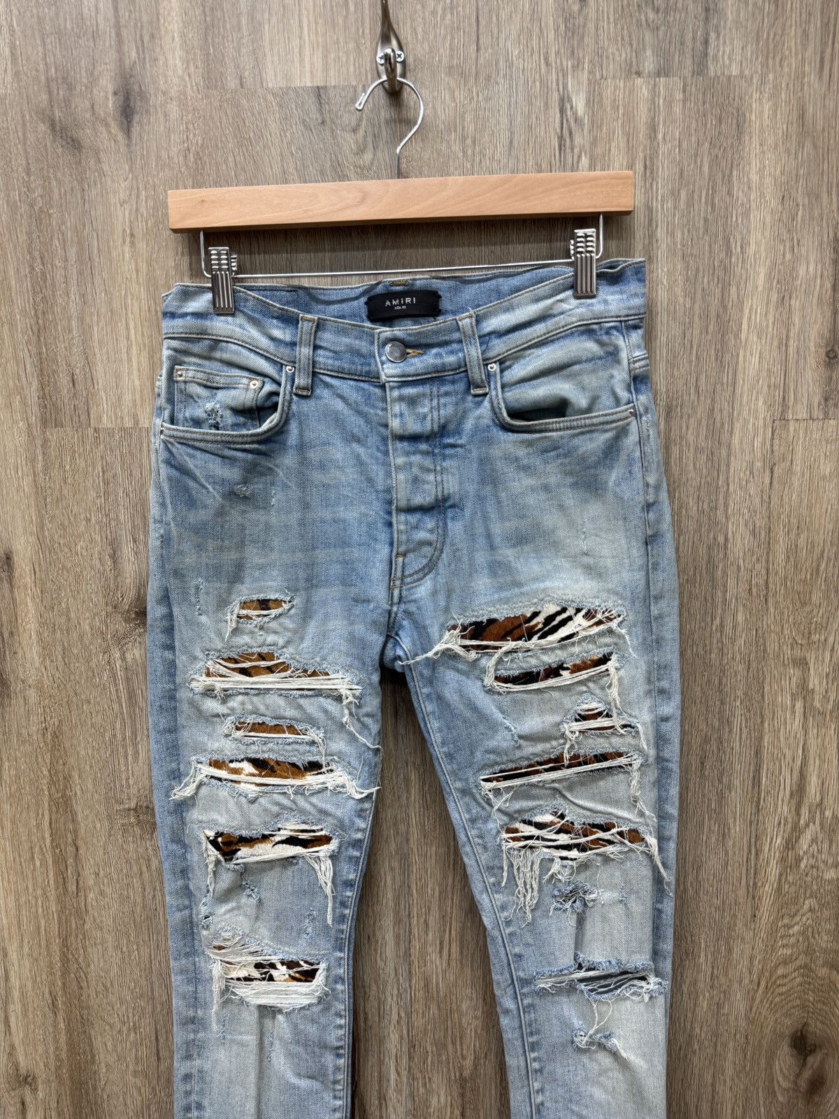 Amiri Amiri Blue Denim Cheetah MX1s Size US 30 / EU 46 - 2 Thumbnail