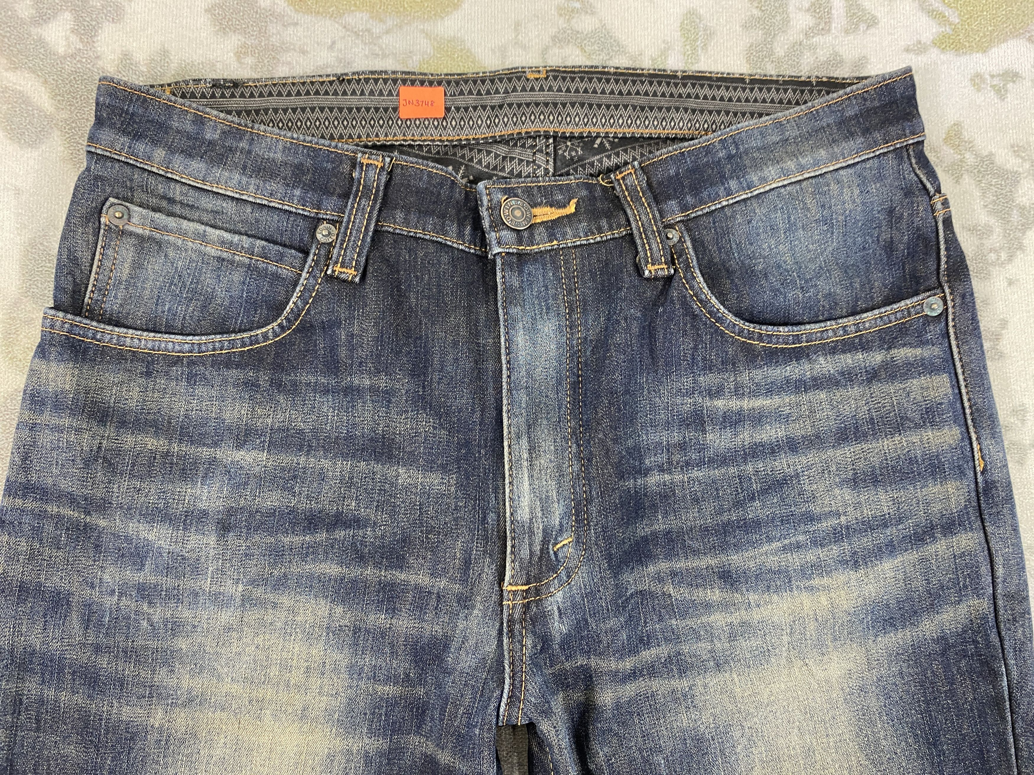 Japanese Brand Faded Blue Vintage Edwin Jeans 32x29 Denim- JN3748 Size US 32 / EU 48 - 3 Thumbnail