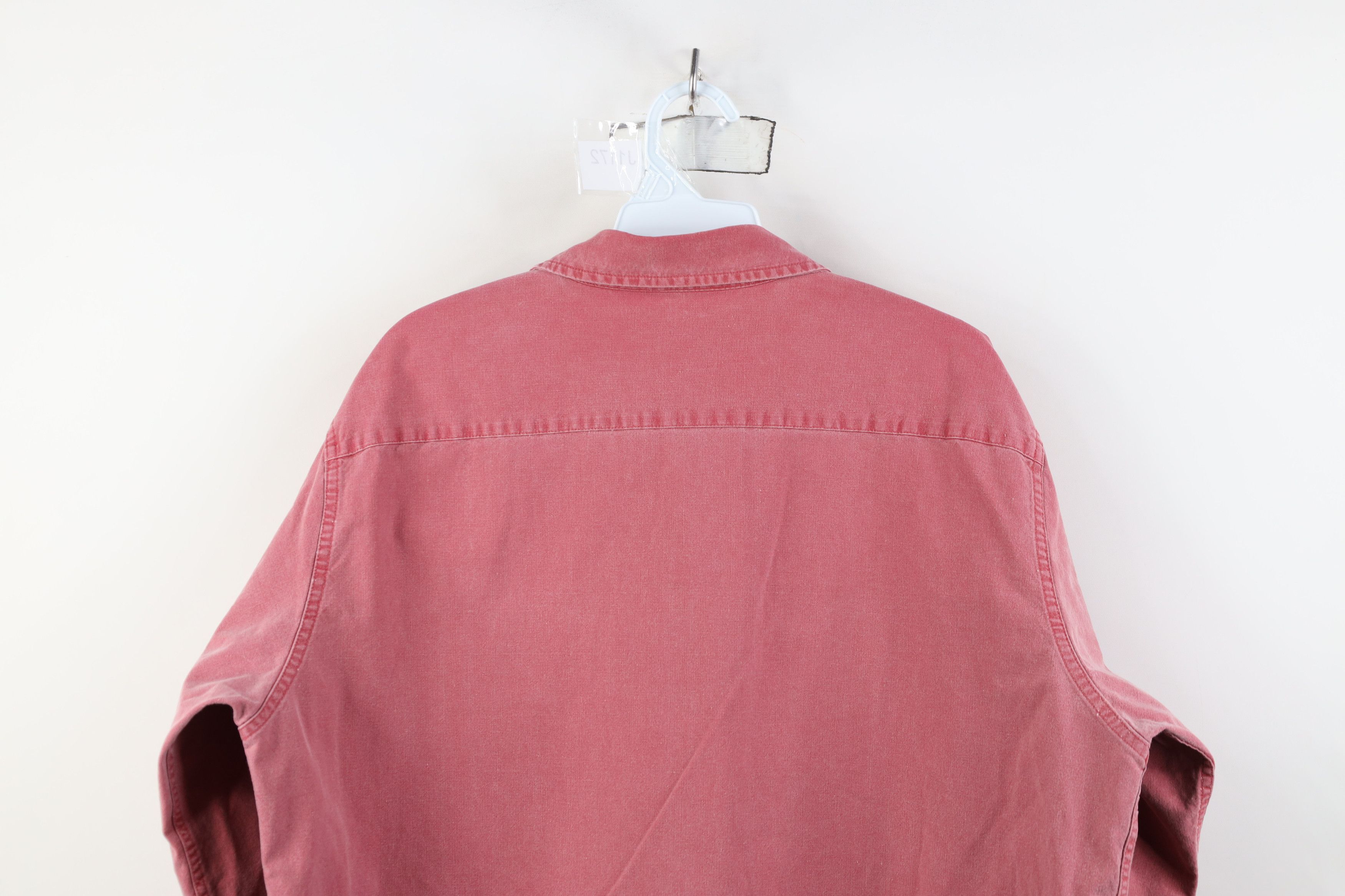 Woolrich Woolen Mills Vintage 90s Woolrich Stonewash Button Shirt Red Cotton Size US L / EU 52-54 / 3 - 13 Thumbnail