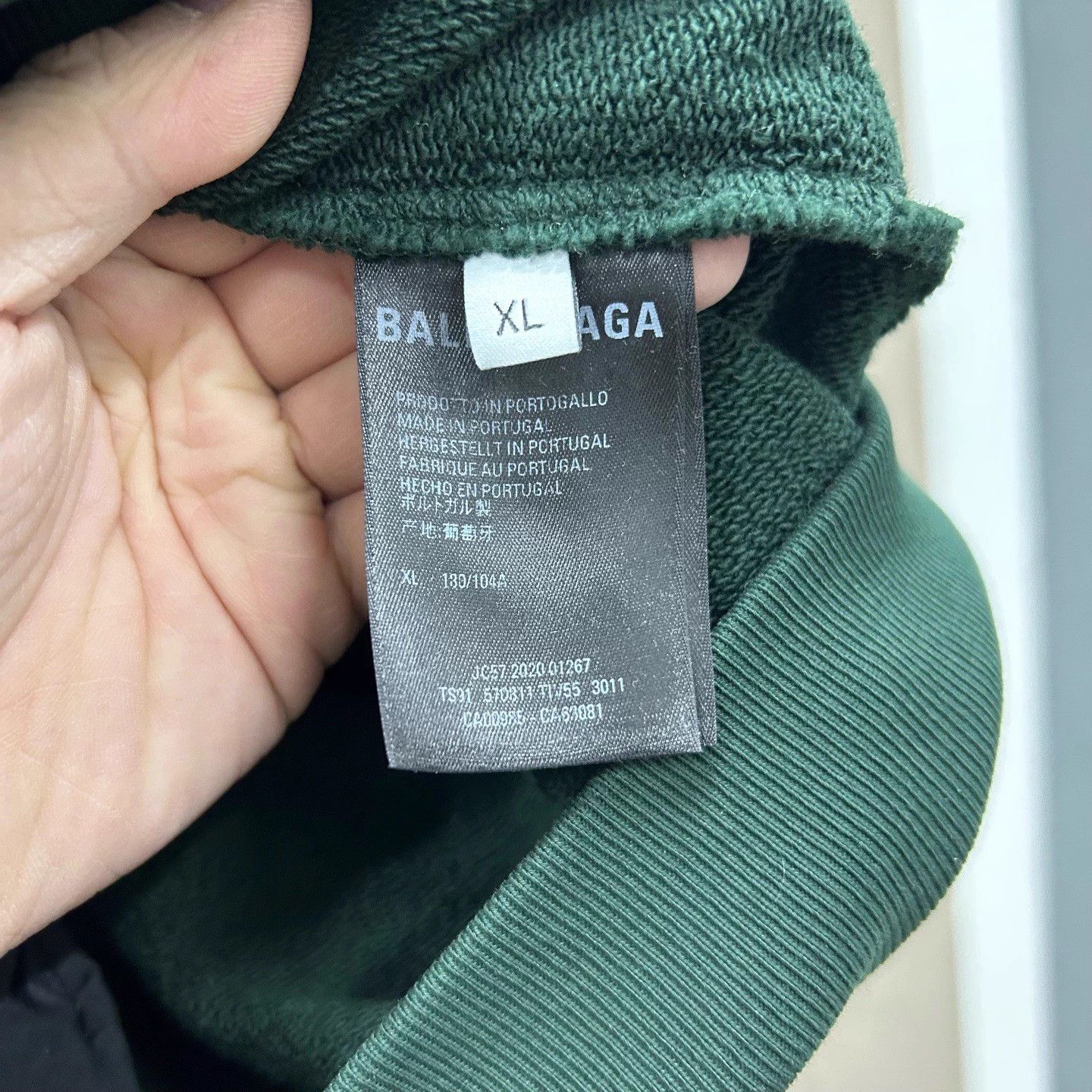 Balenciaga Balenciaga Dark Green Small Logo Hoodie XL Size US XL / EU 56 / 4 - 4 Thumbnail
