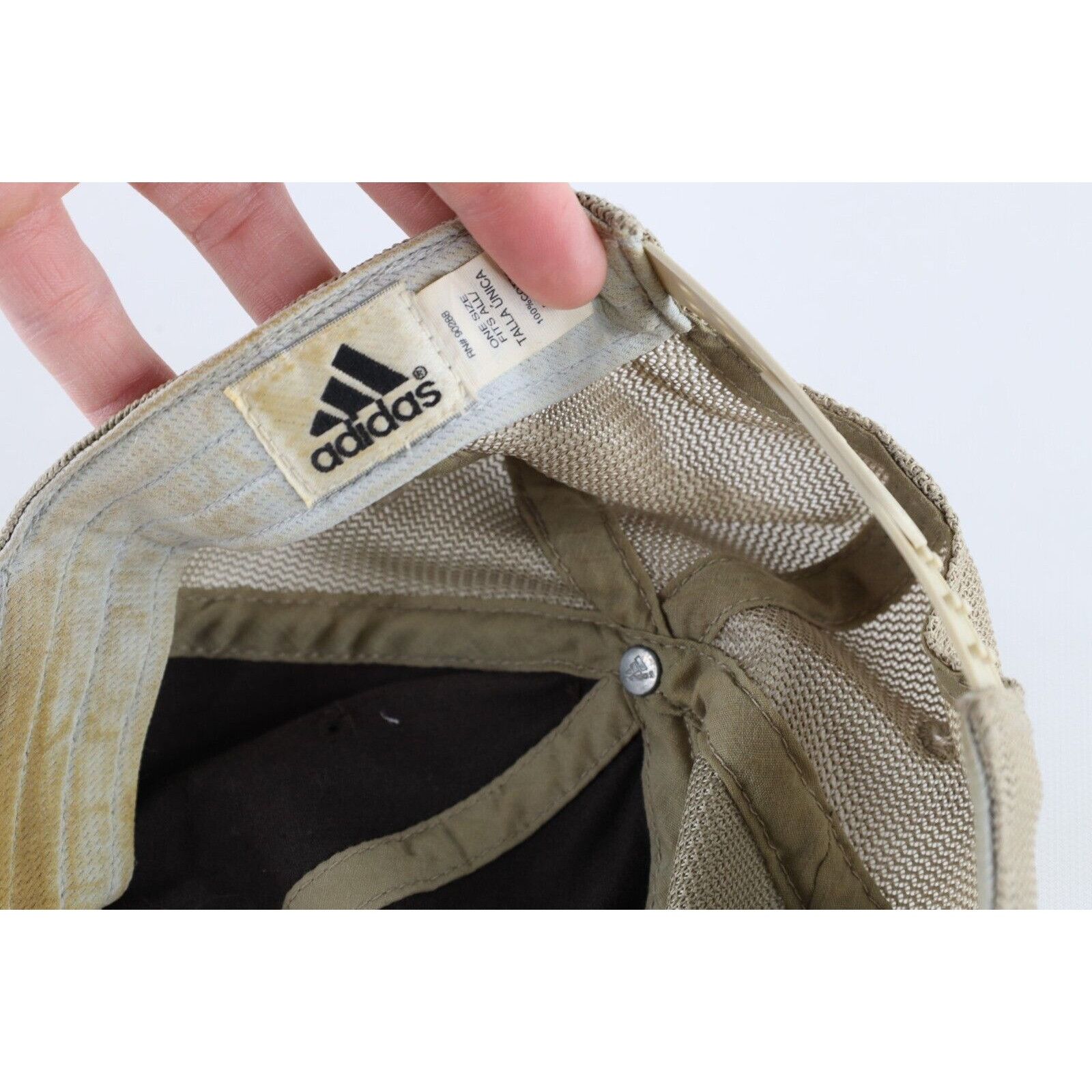Adidas × Vintage Vintage Adidas Distressed Spell Out Ribbed Mesh Baseball Hat Size ONE SIZE - 9 Thumbnail