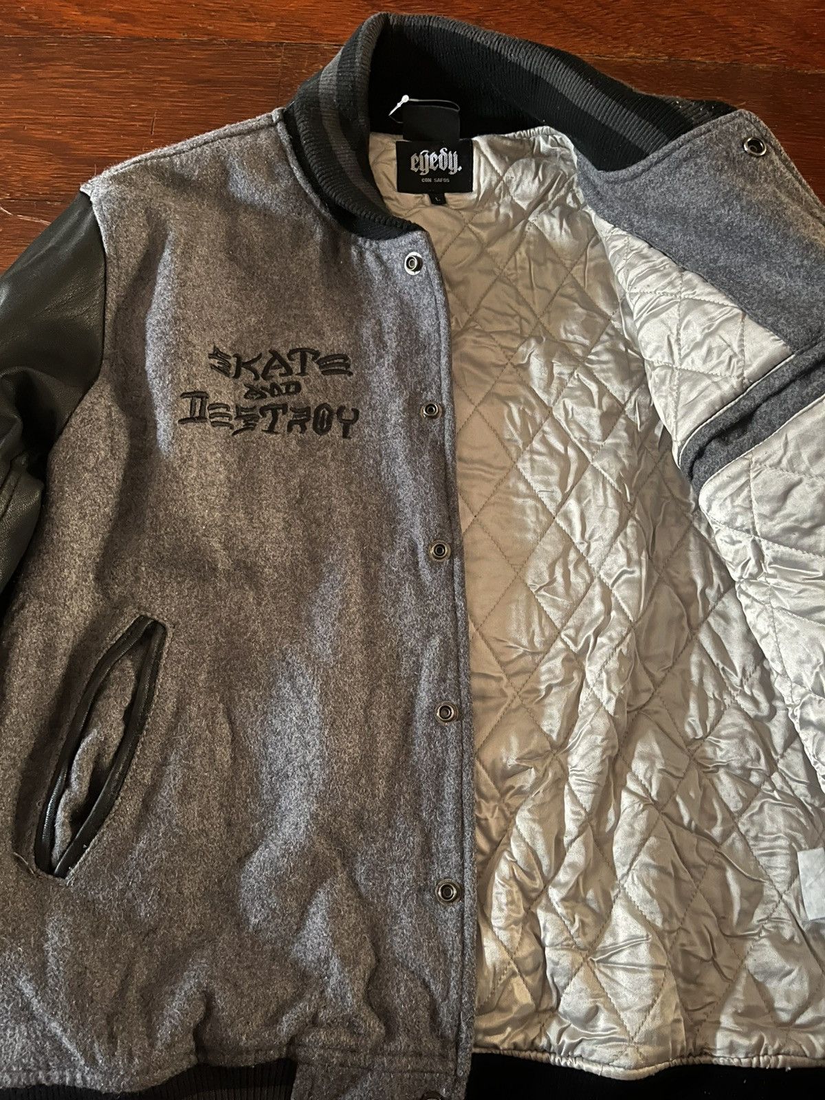Thrasher Thrasher EYEDY Varsity Leather Wool Jacket Size US L / EU 52-54 / 3 - 8 Thumbnail