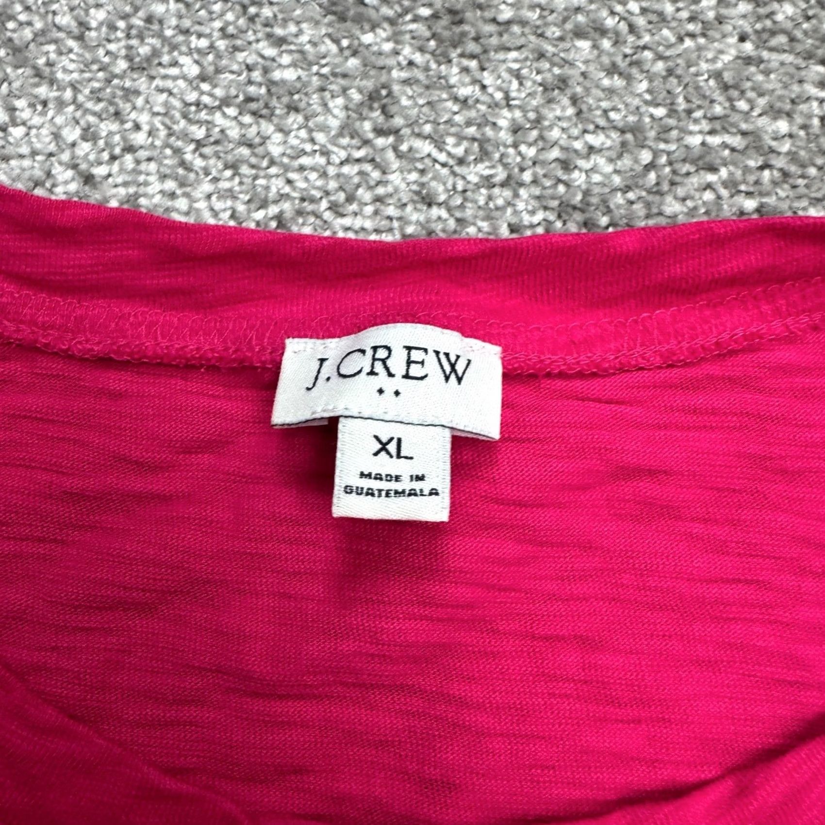 J.Crew J.CREW T-Shirt Womens XL Pink Tie-Waist Cap Sleeve Crew Tee Tunic Cotton Slub Knit Solid Short Sleeve Casual Vintage: No But not include? Size XL / US 12-14 / IT 48-50 - 4 Thumbnail