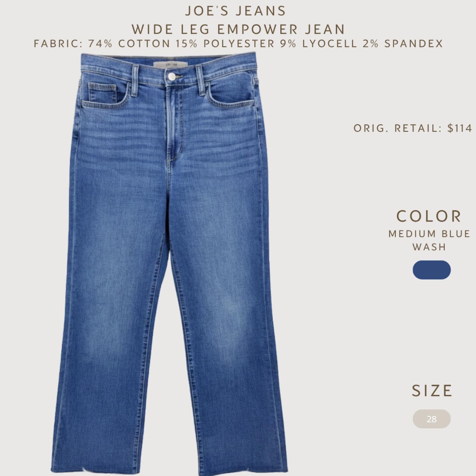 Other Joe’s Jeans Empower Wide Leg Jeans 28 Size 28" / US 6 / IT 42 - 2 Thumbnail