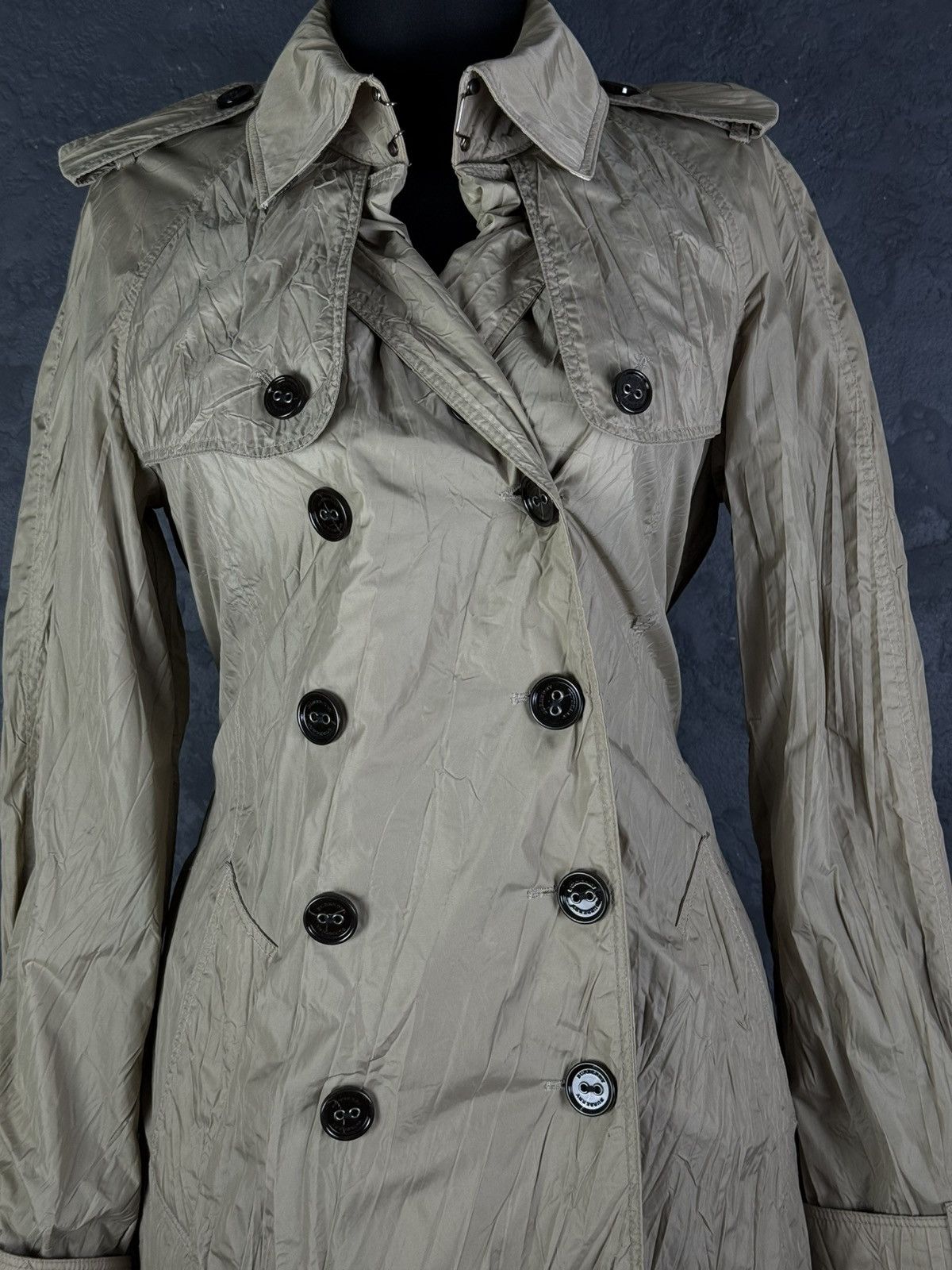 Burberry BURBERRY PRORSUM Nylon Belted Women’s Double Trench Coat Size M / US 6-8 / IT 42-44 - 5 Thumbnail