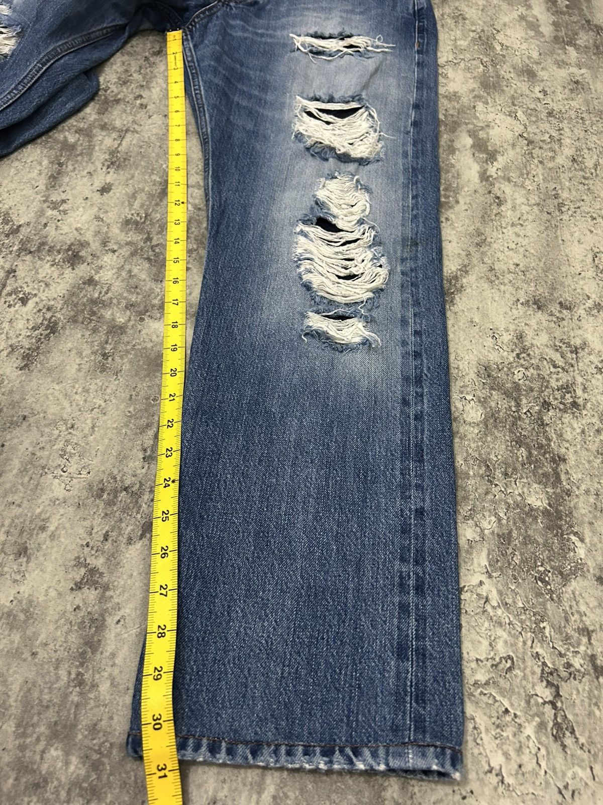 Alexander McQueen Alexander MQueen Style Destroyed Selvedge Jeans Size US 34 / EU 50 - 24 Thumbnail