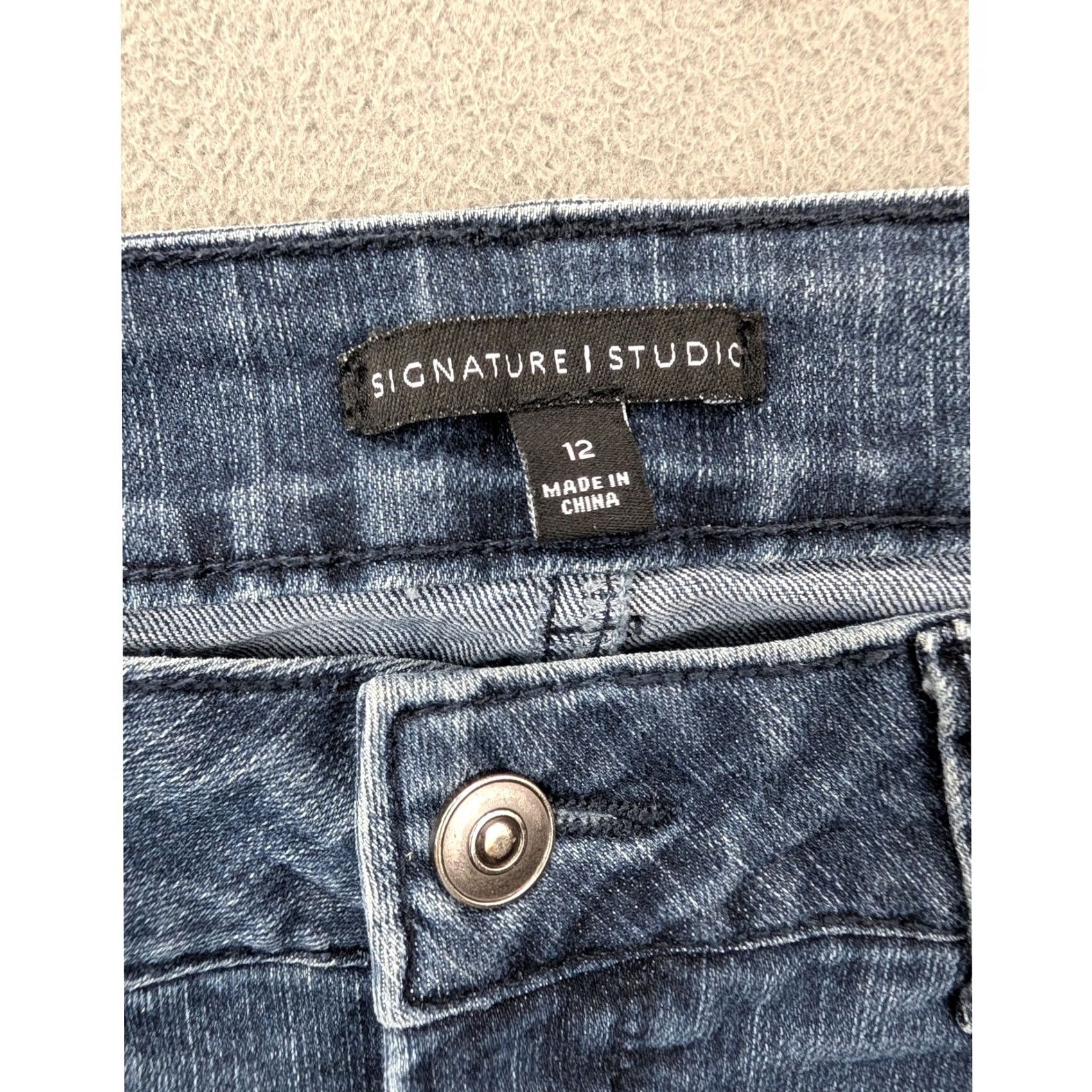 Vintage Signature Studio Denim Lace Up Hem Jeans Blue Womens Size 12 Size 34" / US 12 / IT 48 - 2 Thumbnail