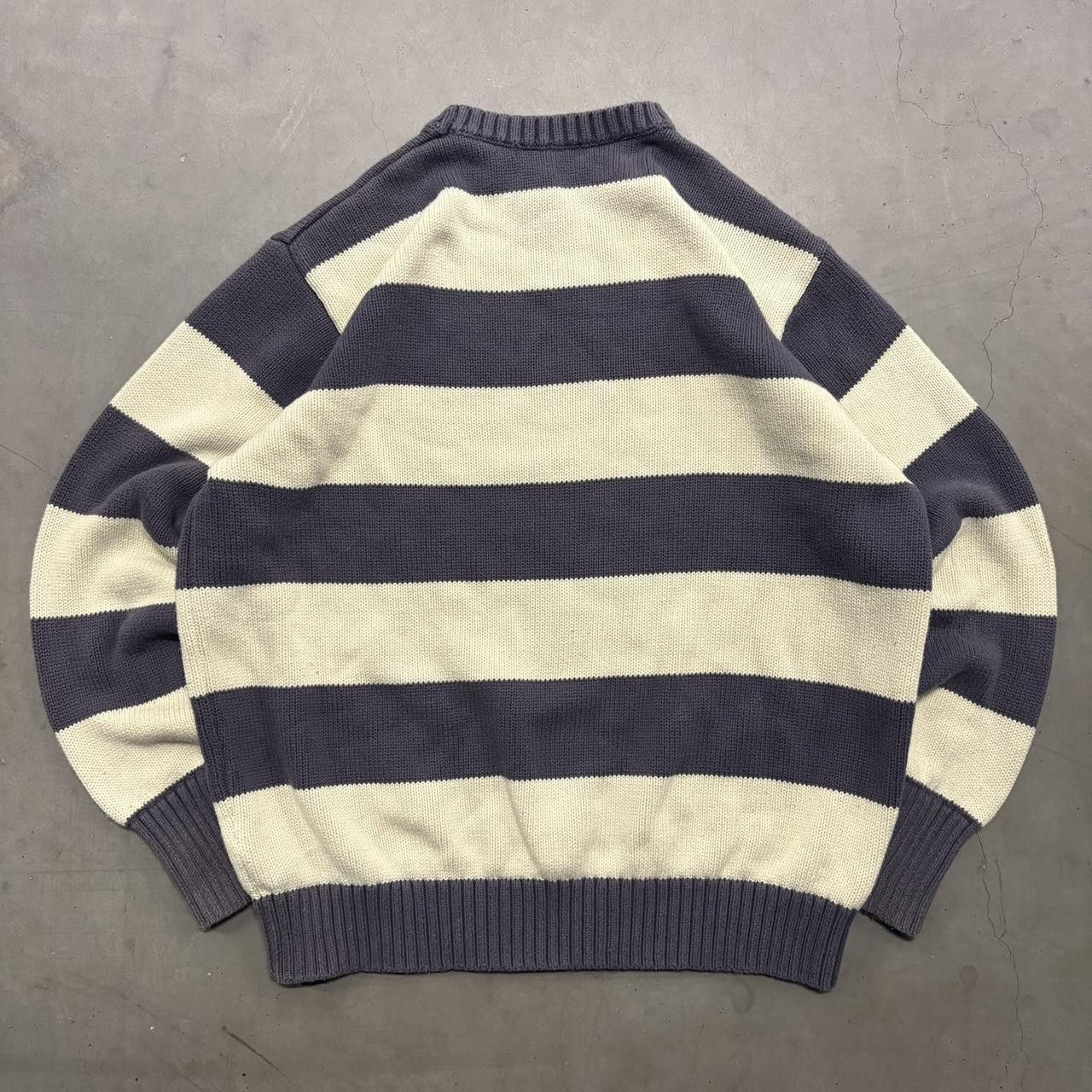 Vintage Crazy Vintage Y2K/2000s Brandy Melville Striped Blue and White Sweater Sweatshirt! Size US M / EU 48-50 / 2 - 2 Thumbnail