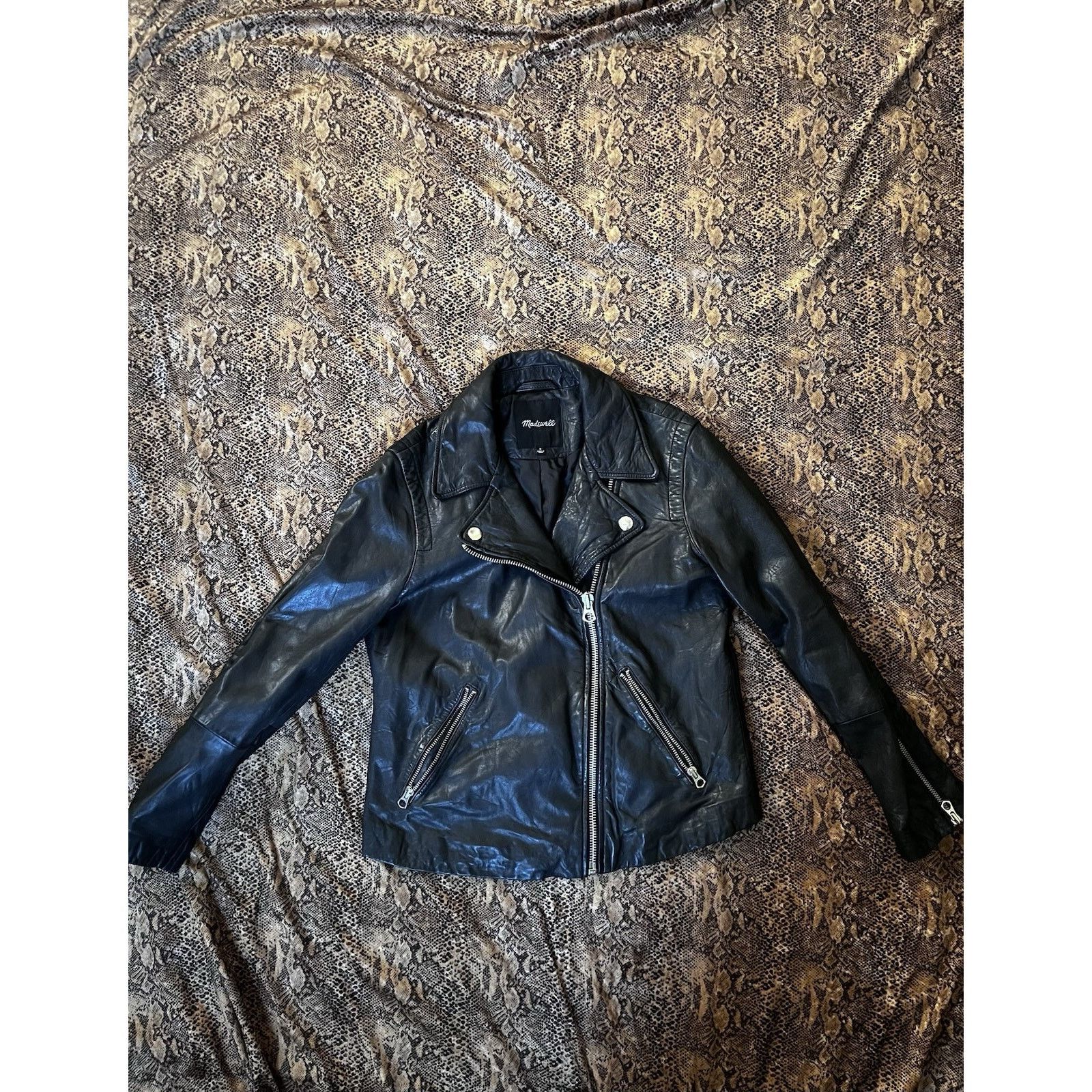 Madewell Madewell Washed Leather Motorcycle Jacket True Black Medium Size M / US 6-8 / IT 42-44 - 3 Thumbnail