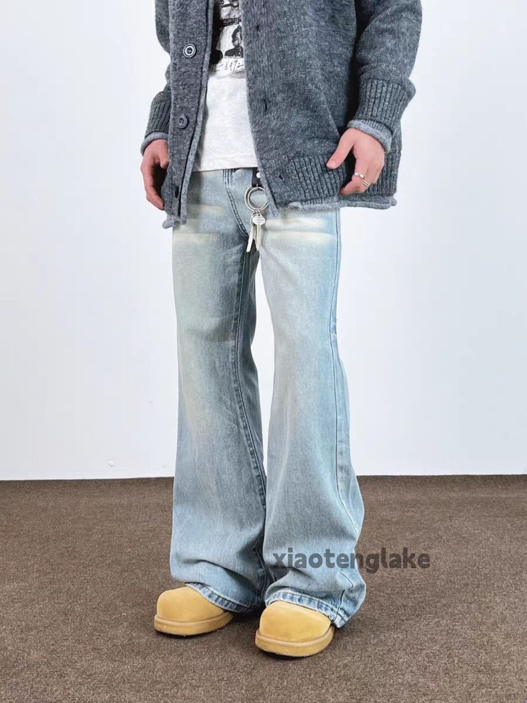 Jean Washed faded loose baggy hiphop yuppie bootcut jeans Size US 28 / EU 44 - 4 Thumbnail