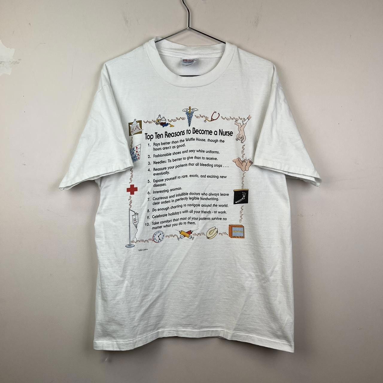 Designer Nurse Humor Tee - Top Ten Reasons to Become a Nurse Size US L / EU 52-54 / 3 - 1 Thumbnail