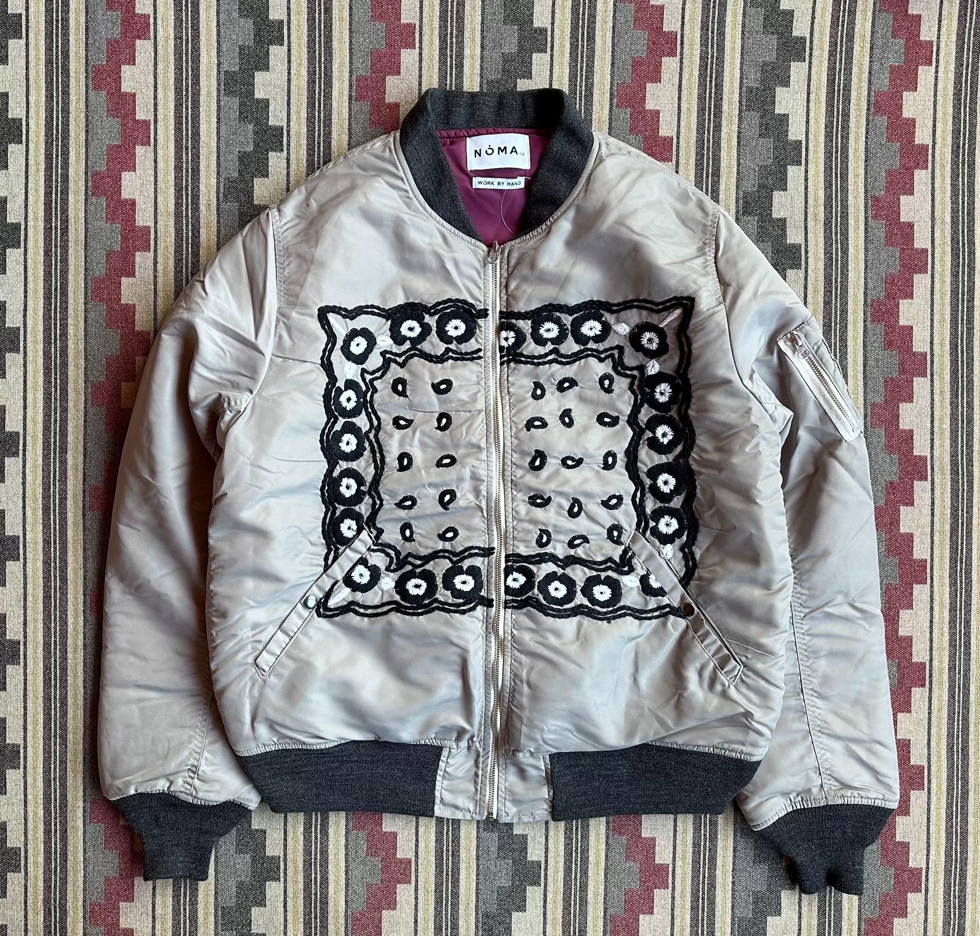 NOMA t.d hand embroidery flight jacket reversible design Size US L / EU 52-54 / 3 - 1 Thumbnail