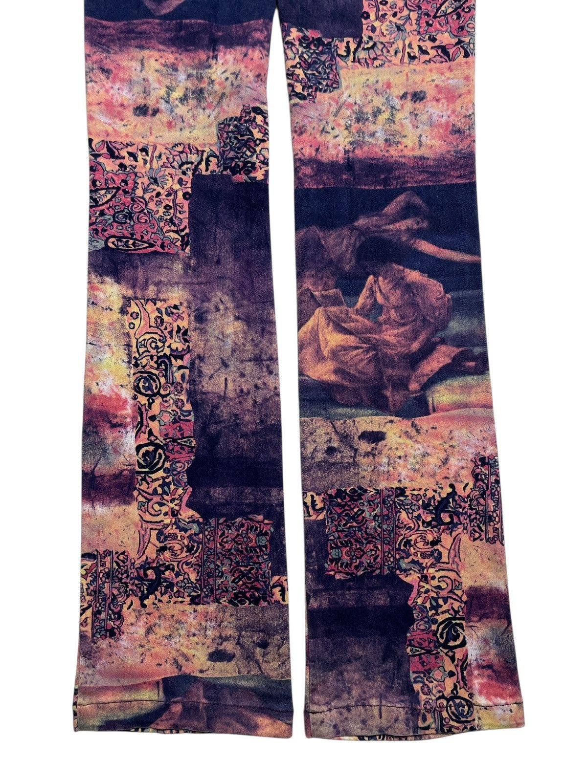 Beauty Beast 2000’s XIX - Surreal Collage Pattern Printed Flared Pants Size 29" - 14 Thumbnail