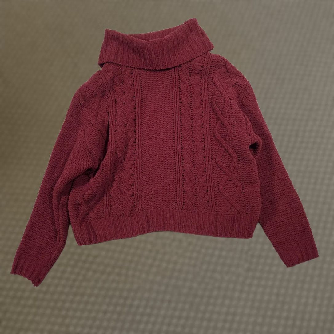 Billabong Billabong Sweater Womens M Red Cable-Knit Turtleneck Long Sleeve Pullover Size M / US 6-8 / IT 42-44 - 1 Thumbnail