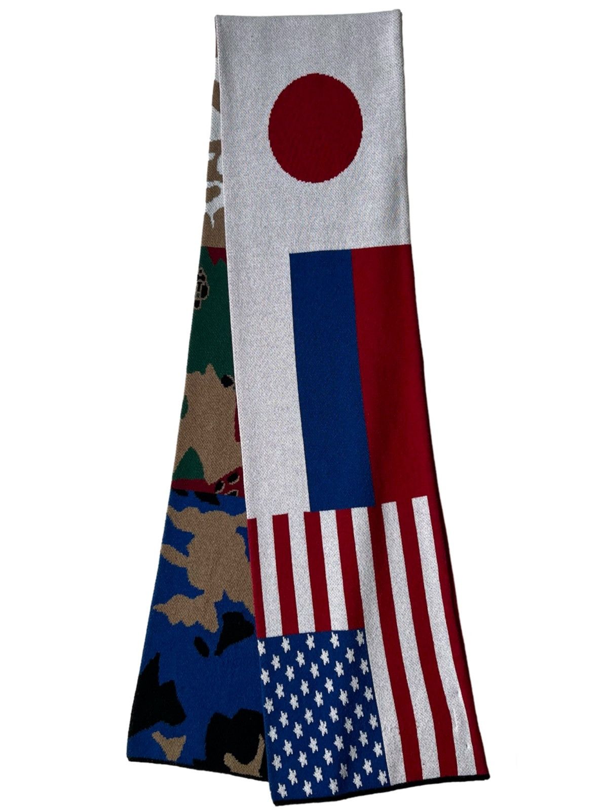 image of Gosha Rubchinskiy Gosha Rubchinsky Flags Camo Scarf, Men's