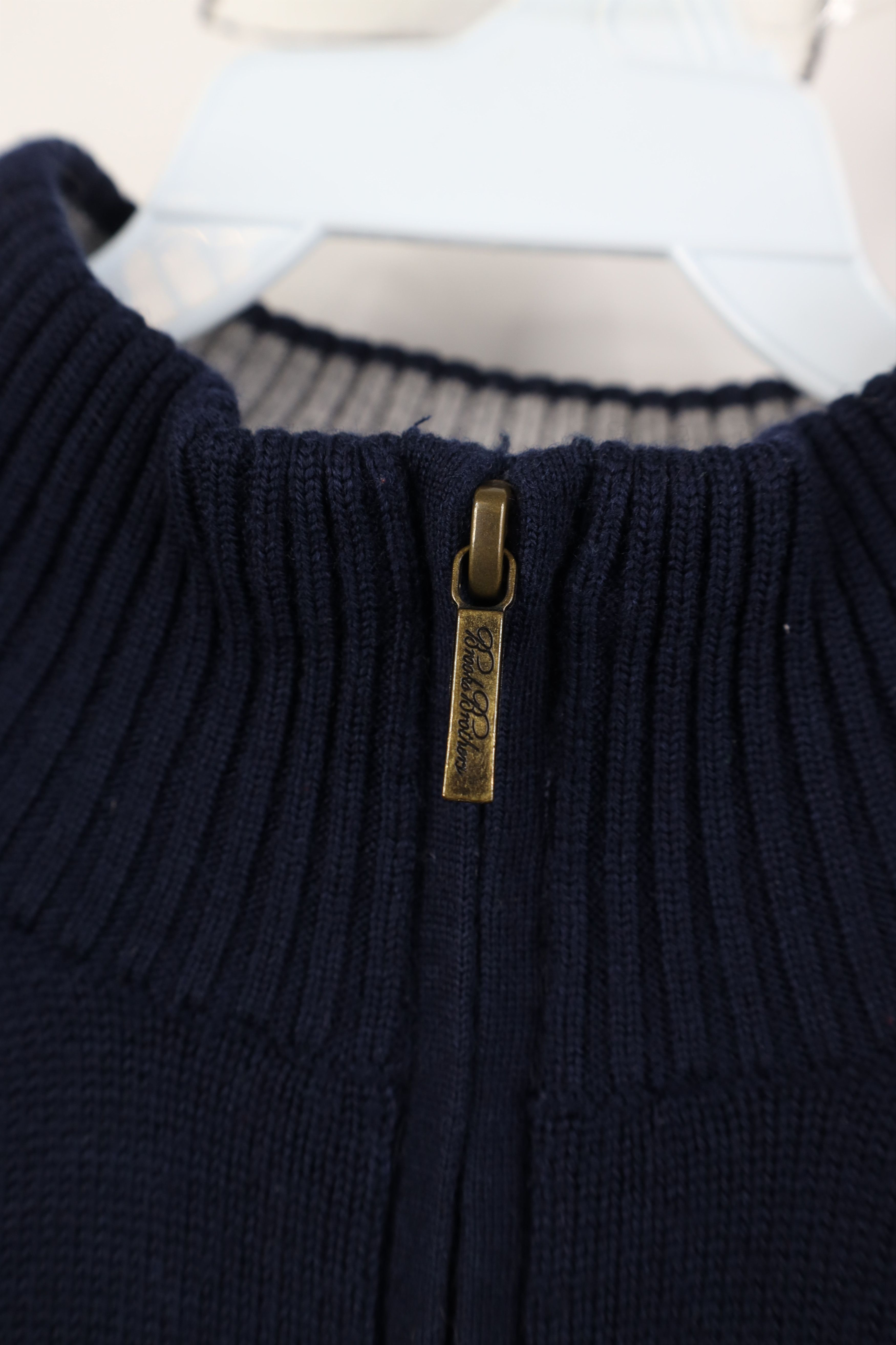 Brooks Brothers Brooks Brothers Merino Striped 1/4 Half Zip Pullover Sweater Size US XL / EU 56 / 4 - 5 Thumbnail