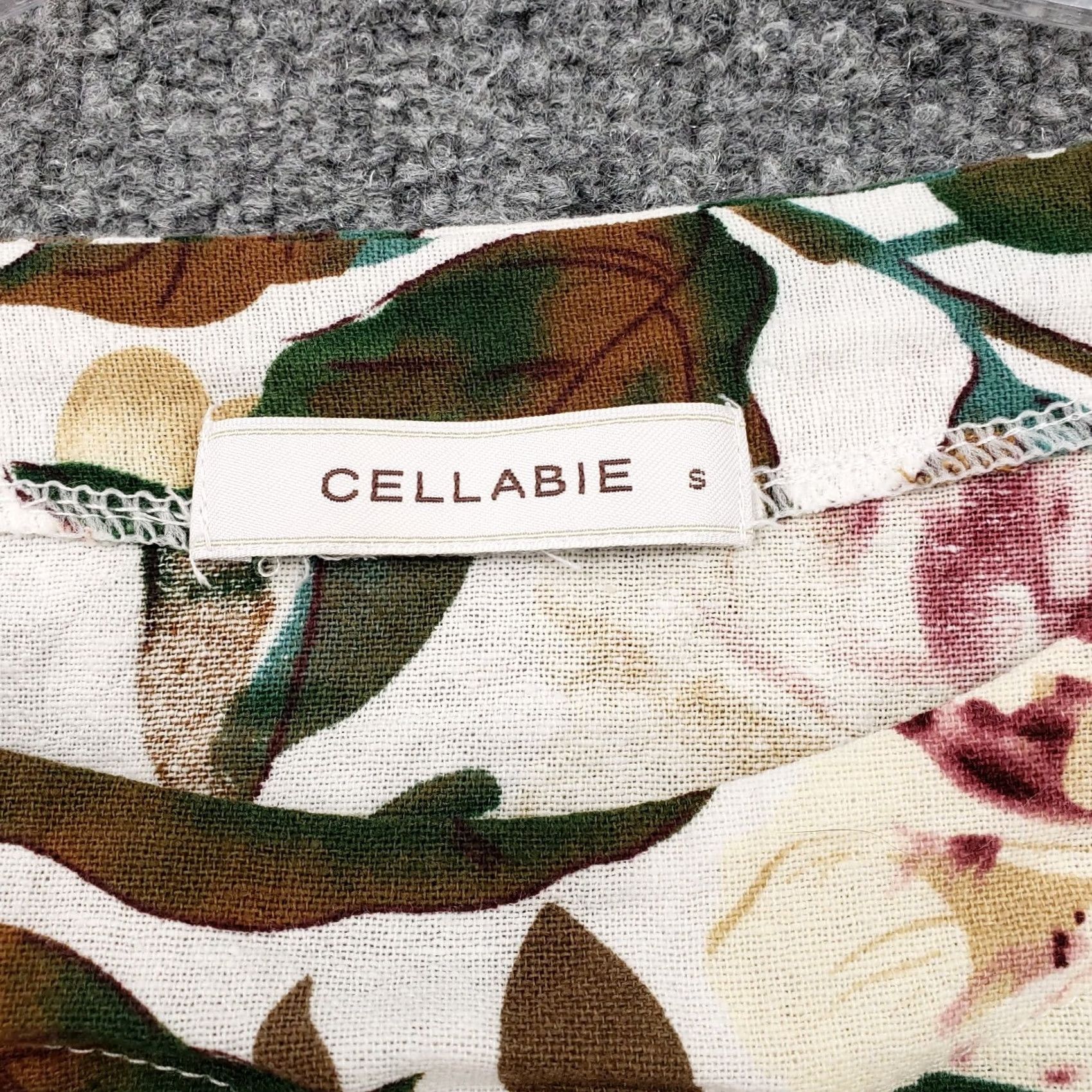 Vintage Cellabie Dress Womens Small White Green Floral Tunic Shift Roll Tab Sleeves Casual Size S / US 4 / IT 40 - 3 Thumbnail