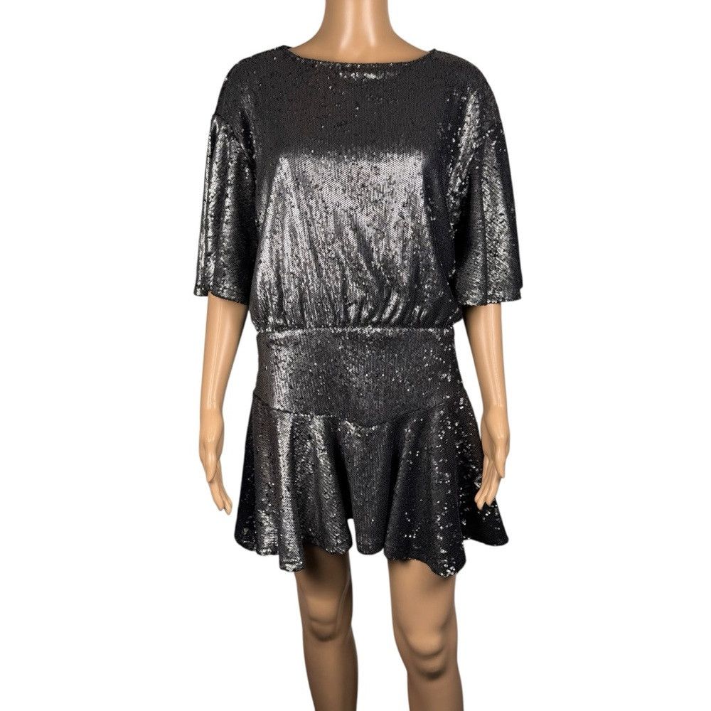 Free People Free People Manuka Sequin Mini Silver Dress Size XS Size XS / US 0-2 / IT 36-38 - 3 Thumbnail