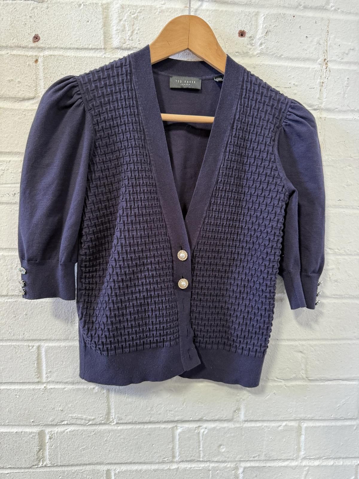 Ted Baker Ted Baker Knitted Cardigan - Elegant Navy Size XL / US 12-14 / IT 48-50 - 1 Thumbnail