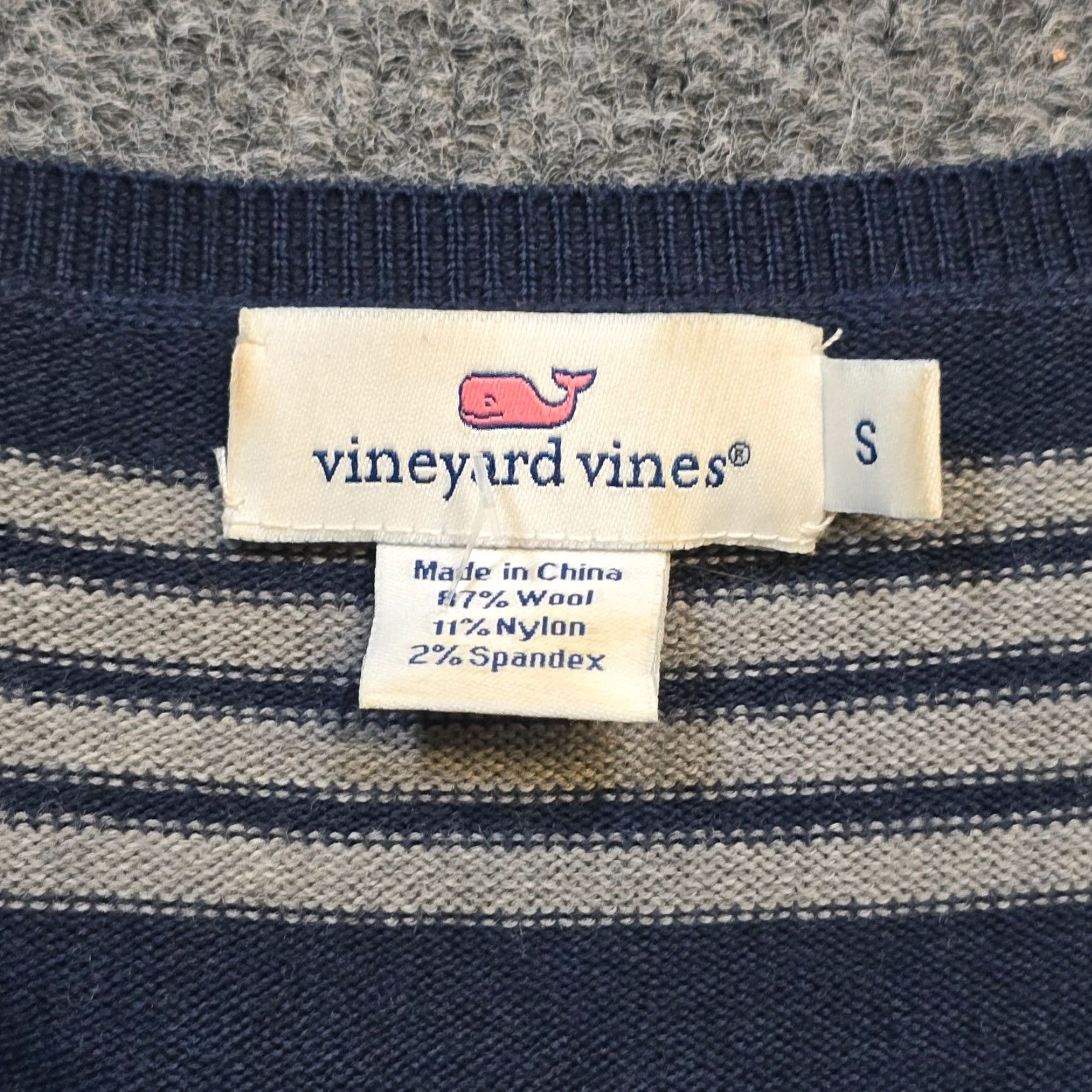 Vineyard Vines VINEYARD VINES Dress Women's Small Blue Striped Wool Blend Knitted V-Neck Long Sleeve Knee Length Preppy Nautical Size S / US 4 / IT 40 - 3 Thumbnail