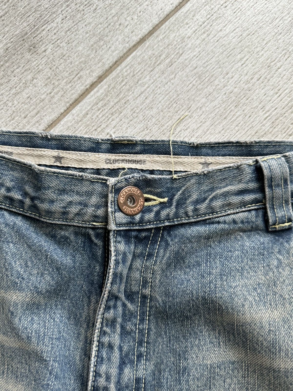 Other Vintage Y2K Clockhouse Mud Wash Denim Biker Jeans Baggy Fit Size US 36 / EU 52 - 3 Thumbnail