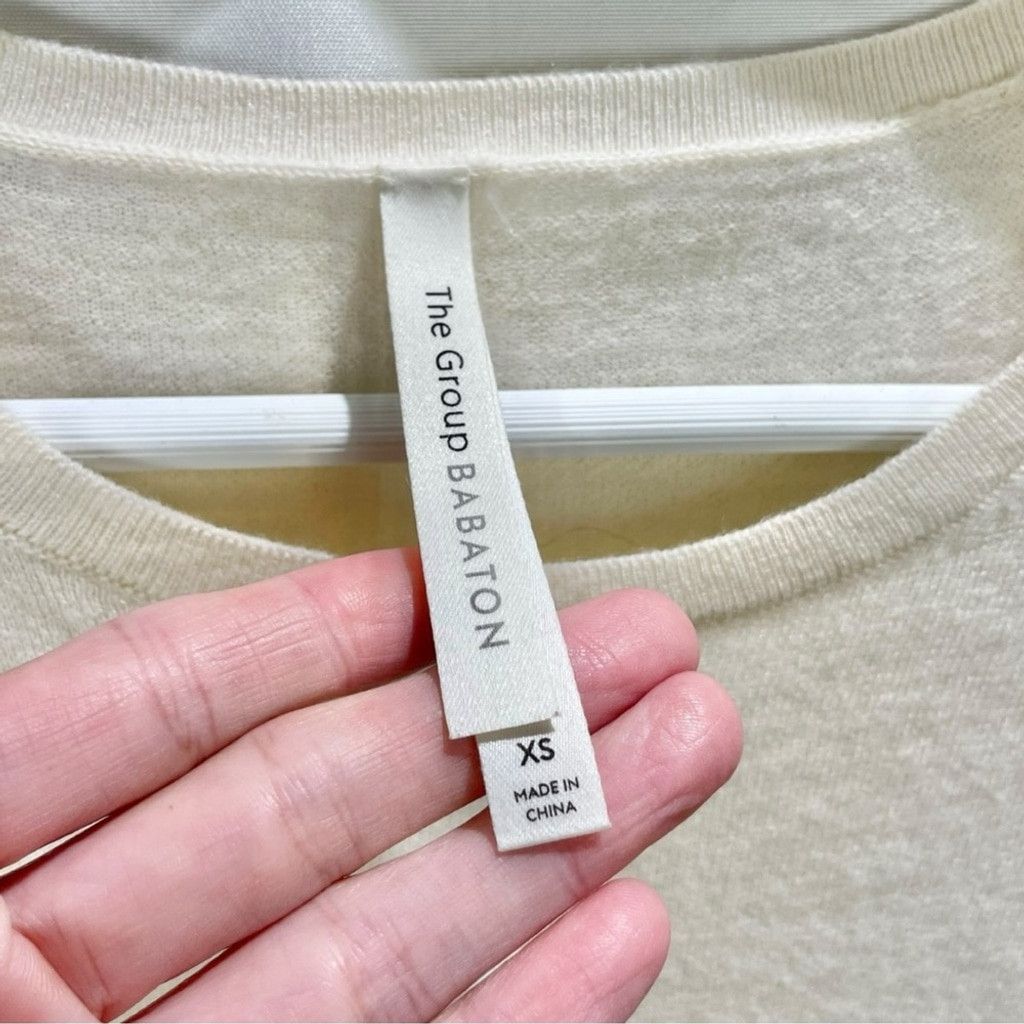 Other Babaton 100% Cashmere Cream Crewneck Fine Knit Sweater XS Size XS / US 0-2 / IT 36-38 - 4 Thumbnail