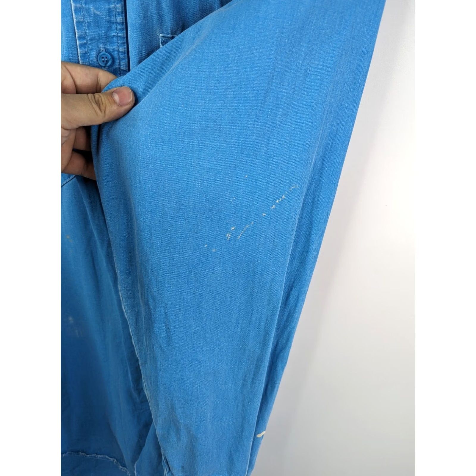Wrangler VINTAGE Wrangler Shirt Men's 16-34 Western Button Cowboy X-Long Tails Preshrunk Denim Blue Cotton 90s Western, Cowboy Mens Shirt Button-Up Long Sleeve Size US L / EU 52-54 / 3 - 7 Thumbnail