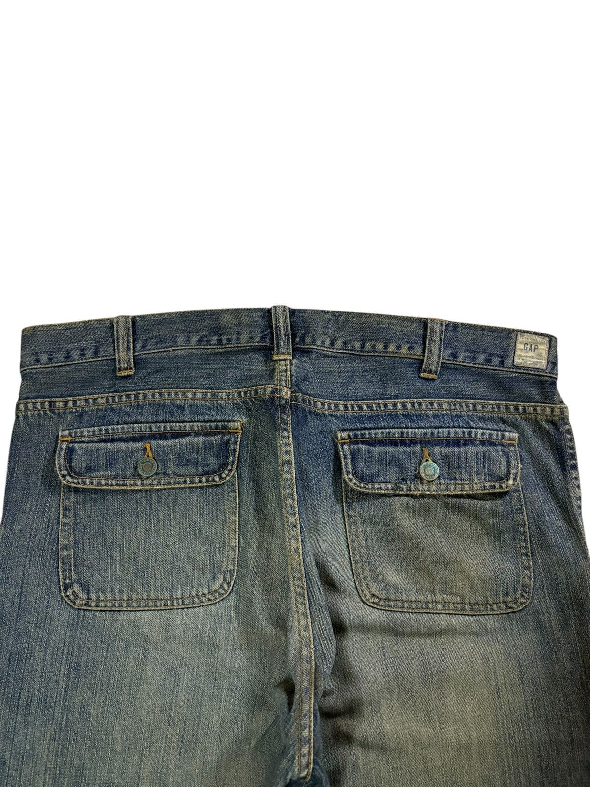 Gap Vintage Gap Army Baker Fatigue Mud Wash Distress Baggy Jeans Size US 38 / EU 54 - 8 Thumbnail