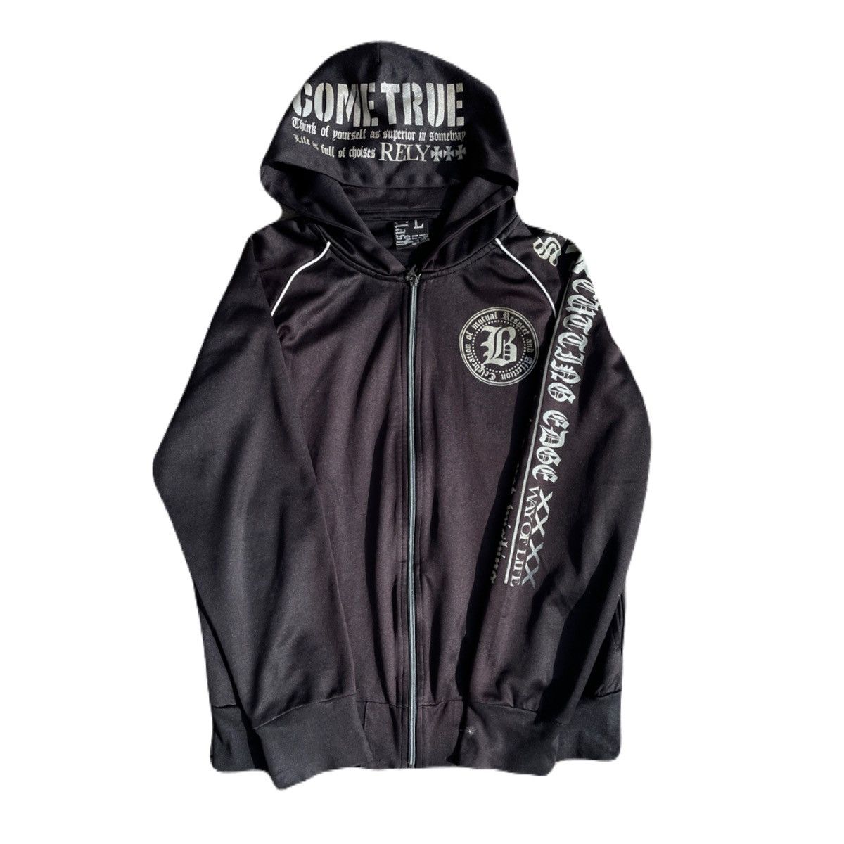 If Six Was Nine 2000s Japanese archive Vkei Glitter Poem Zip-up Hoodie Y2K Size US S / EU 44-46 / 1 - 3 Thumbnail