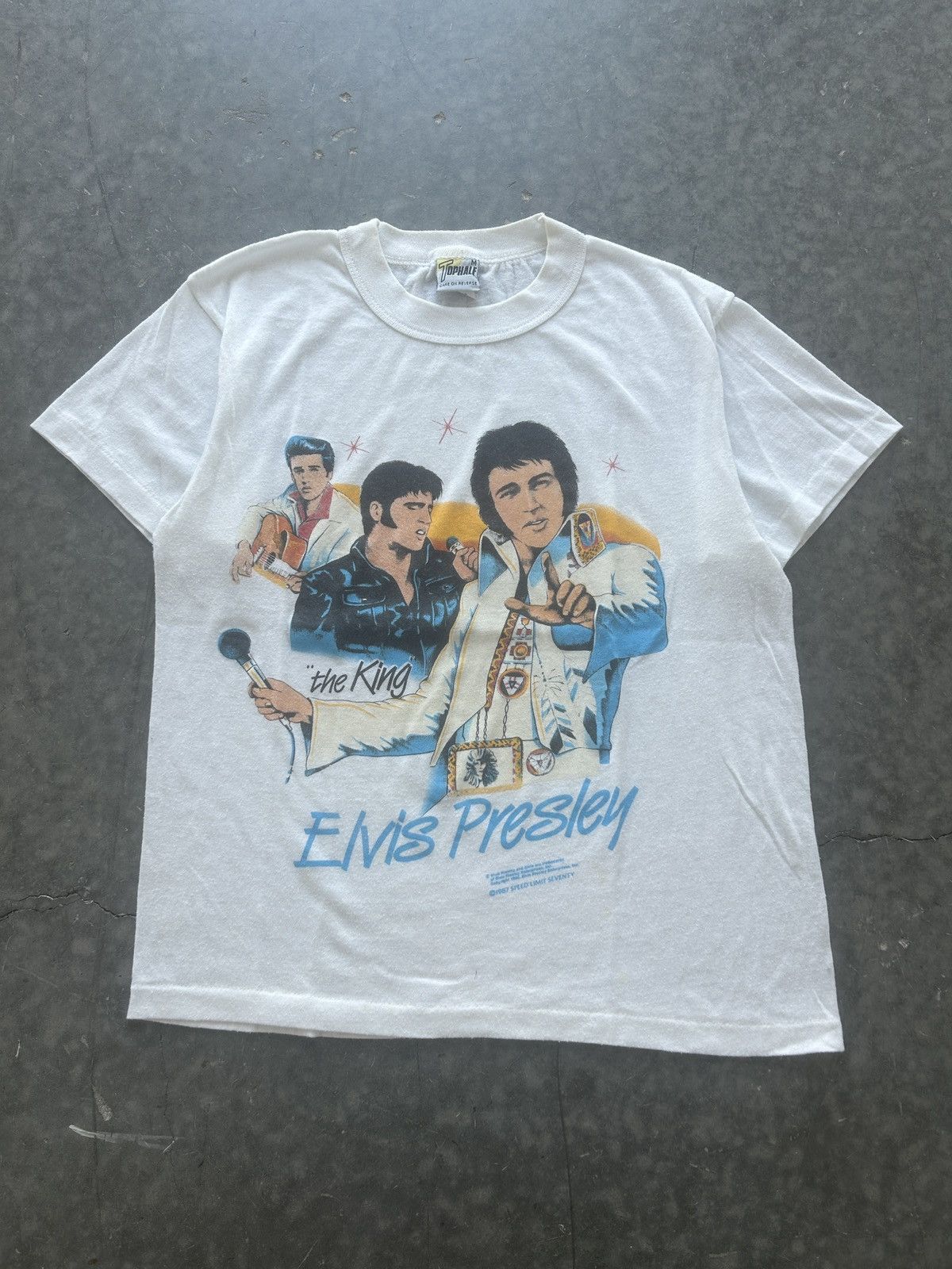 Vintage Vintage 1987 Elvis Graphic Tee Single Stitch Paper Thin Size US S / EU 44-46 / 1 - 1 Thumbnail