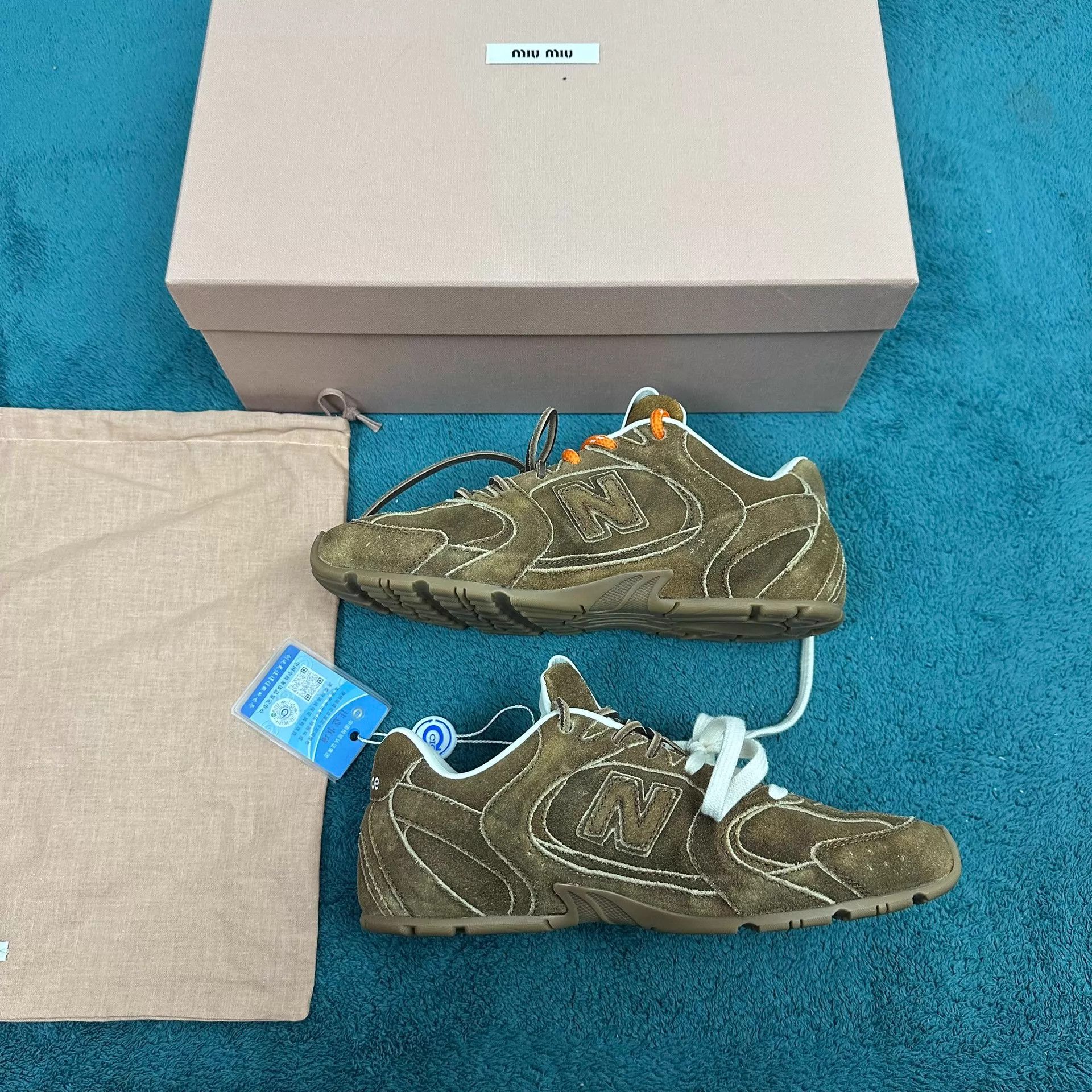 Miu Miu MIU MIU x NB 530 SL suede trainer cinnamon Size US 5.5 / IT 35.5 - 3 Thumbnail