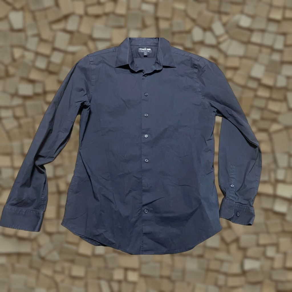 Express Express Shirt, Mens Size Large, 16-16.5, Black, Button Up, Long Sleeve, Slim, 1MX, Express, Casual, Regular, Fall/Spring/Summer, Mens Size US L / EU 52-54 / 3 - 1 Thumbnail