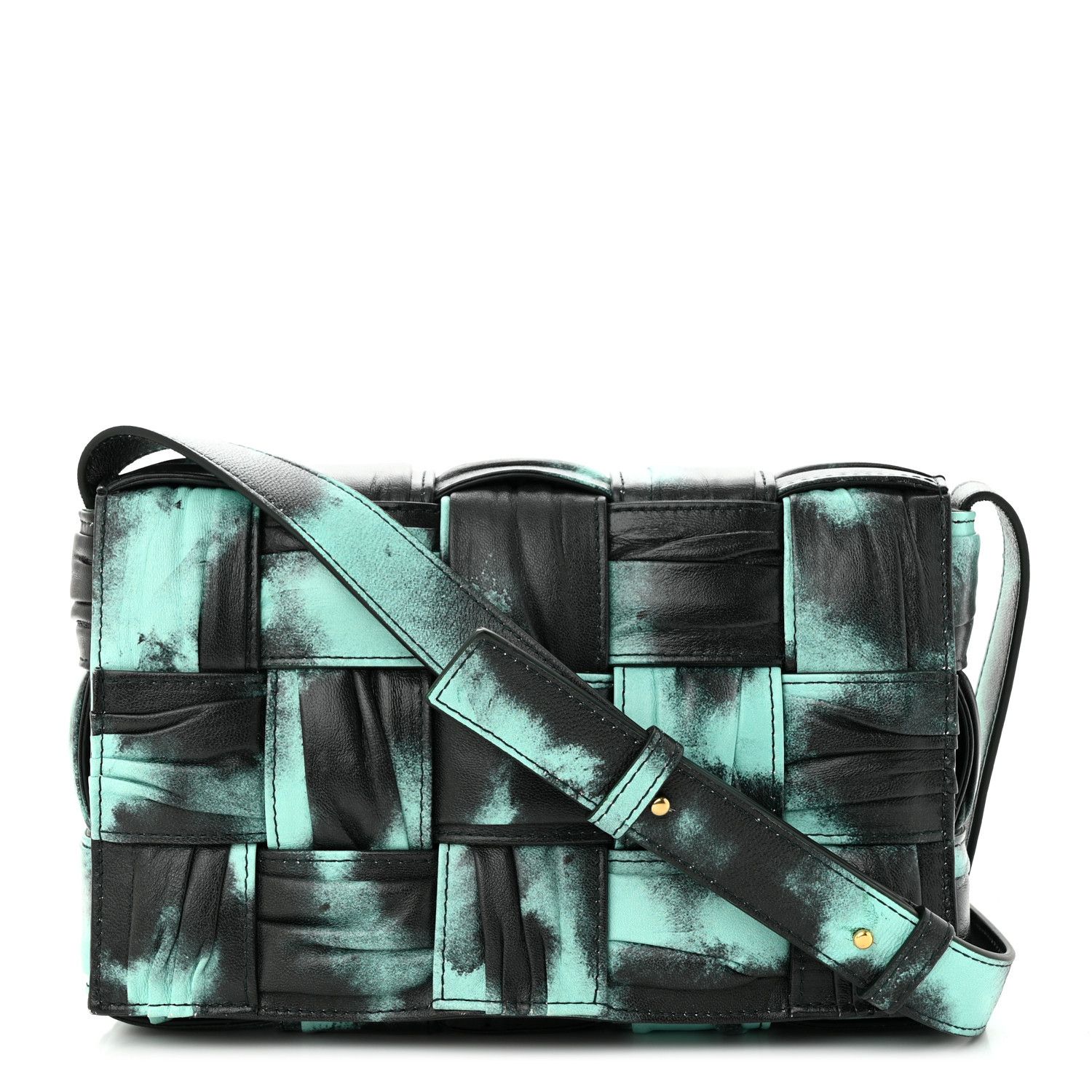 Bottega Veneta Foulard Tie Dye Maxi Intrecciato Padded Cassette Crossbody Bag Celadon Inkwell Size ONE SIZE - 1 Thumbnail