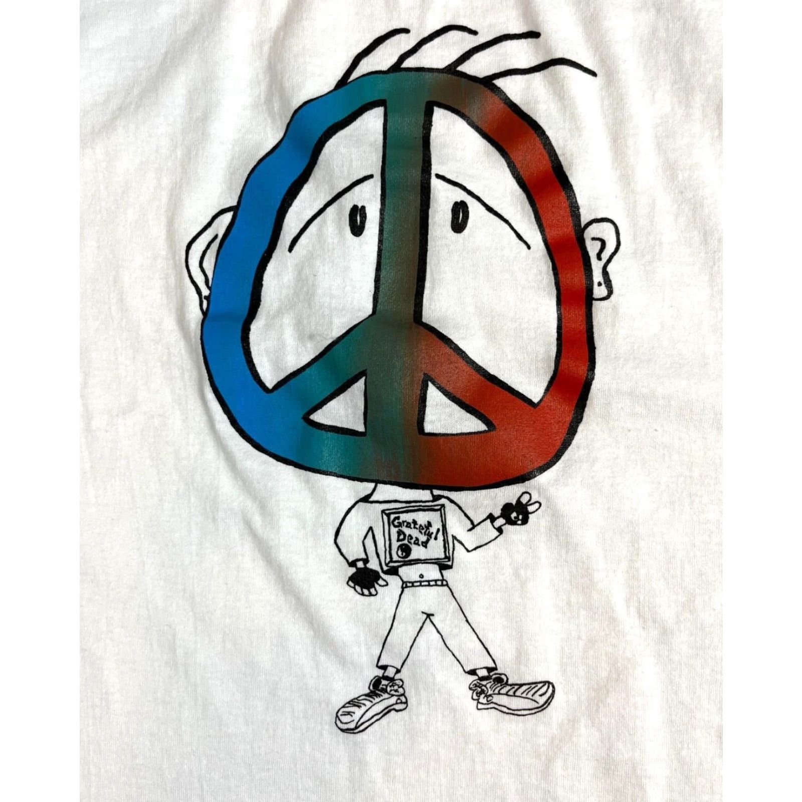Fruit Of The Loom VINTAGE Grateful Dead T-Shirt Unisex Adults Cotton Poly Blend White XS? No Size L Size US L / EU 52-54 / 3 - 3 Thumbnail