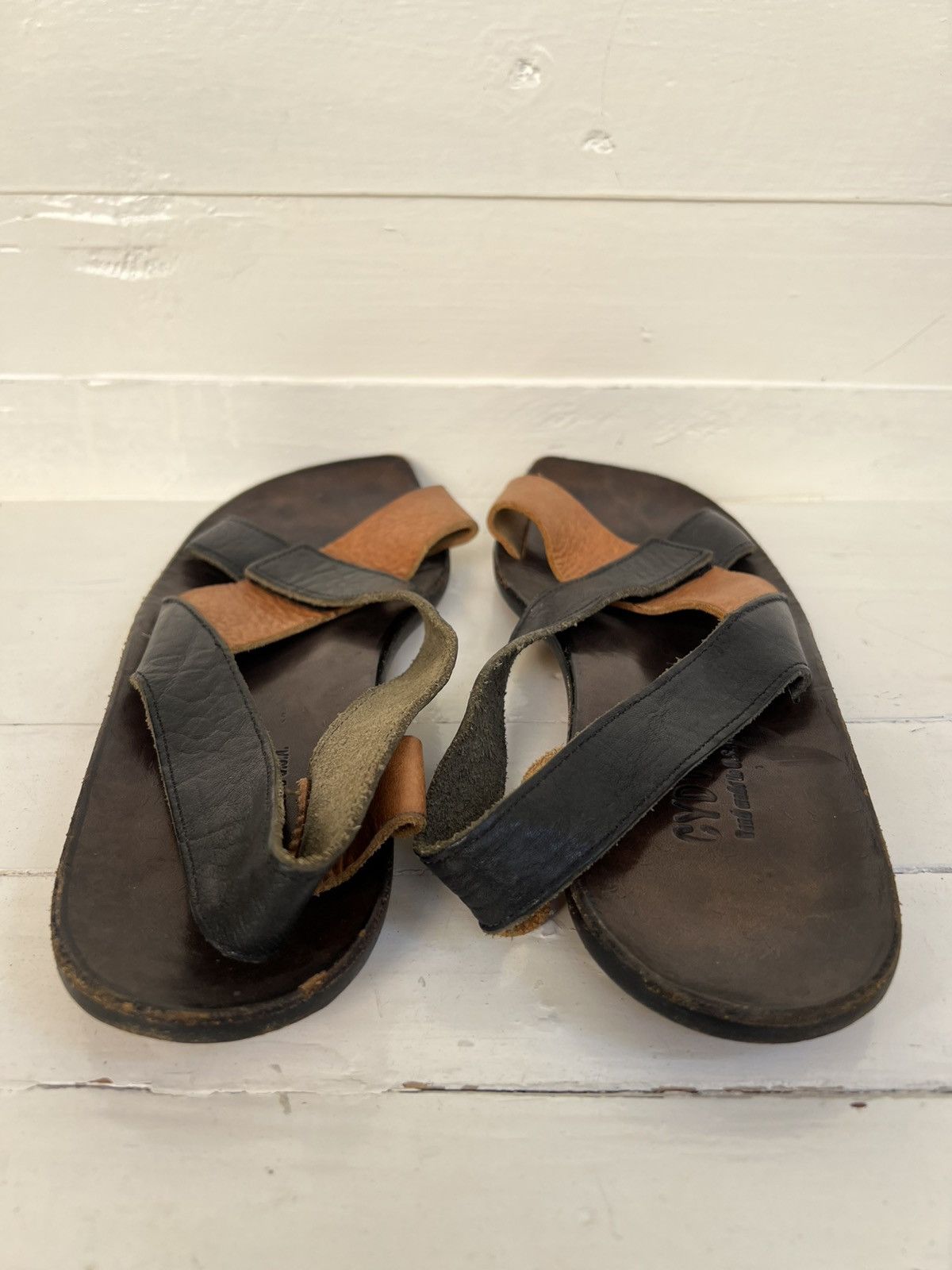 CYDWOQ Cydwoq Flat Casual Leather Sandals Black/ Brown Shoes Size US 10 / EU 43 - 8 Thumbnail