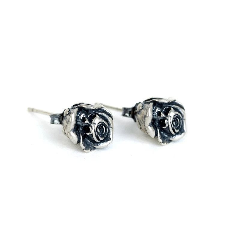 Jewelry Rose Flower Stud Earrings 925 Sterling Silver Ear Gift Size ONE SIZE - 6 Thumbnail