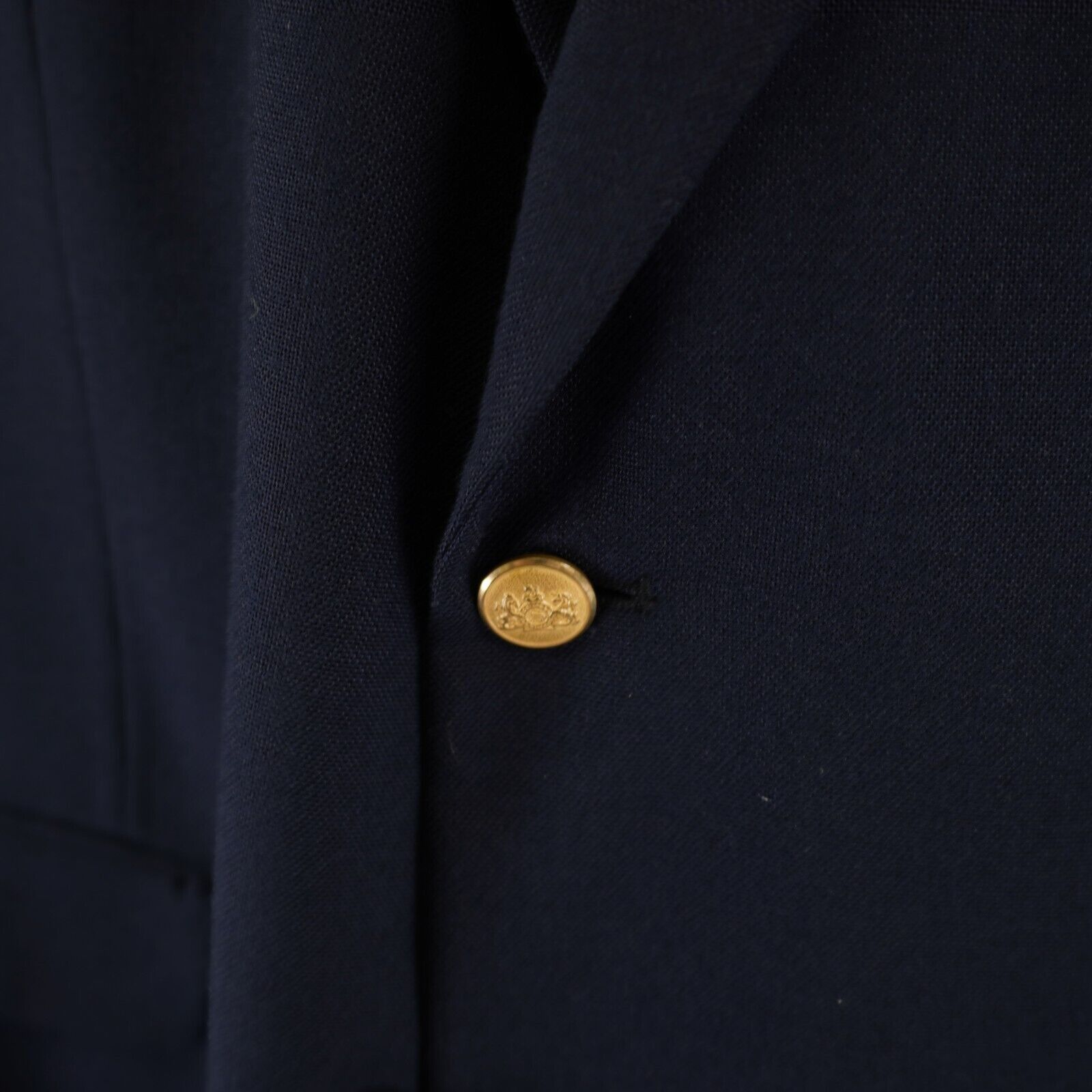 Stafford Stafford Worsted Wool Blend Blue 2 Gold Button 44L / Slim 46 Size 44L - 2 Thumbnail