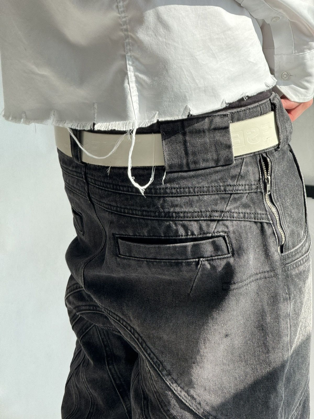 Diesel Archive Diesel Industry Metal Logo Belt White Leather Y2K Size ONE SIZE - 9 Thumbnail