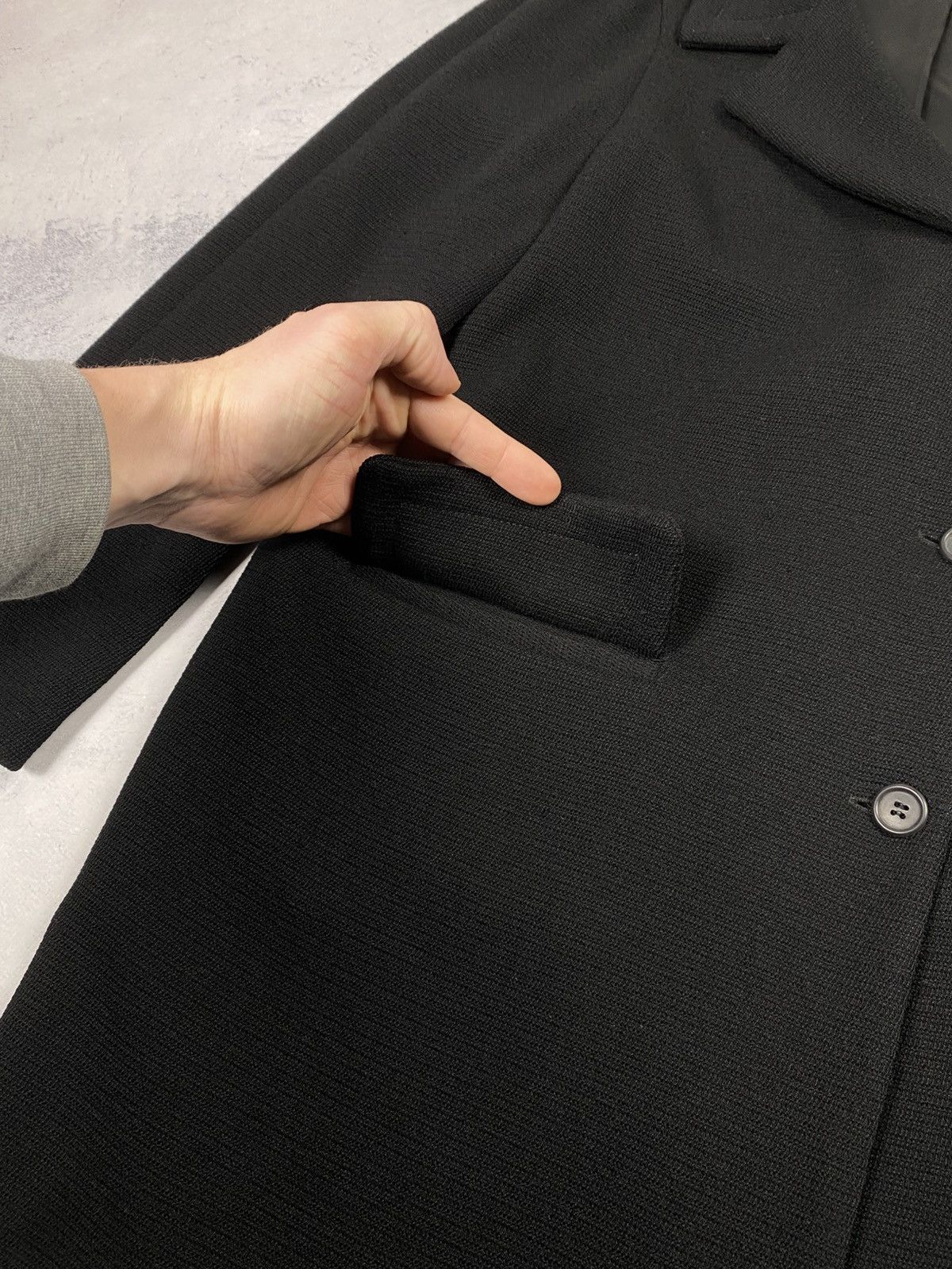 Prada Prada Button Front Collared Long Black Wool Coat Womens Size M / US 6-8 / IT 42-44 - 9 Thumbnail