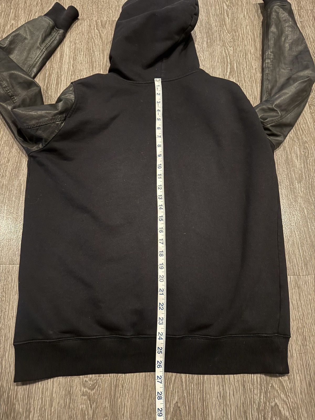 Rick Owens × Rick Owens Drkshdw Rick Owens 2013 Leather Sleeve Zip Hoodie DRKSHDW Medium Size US M / EU 48-50 / 2 - 7 Thumbnail