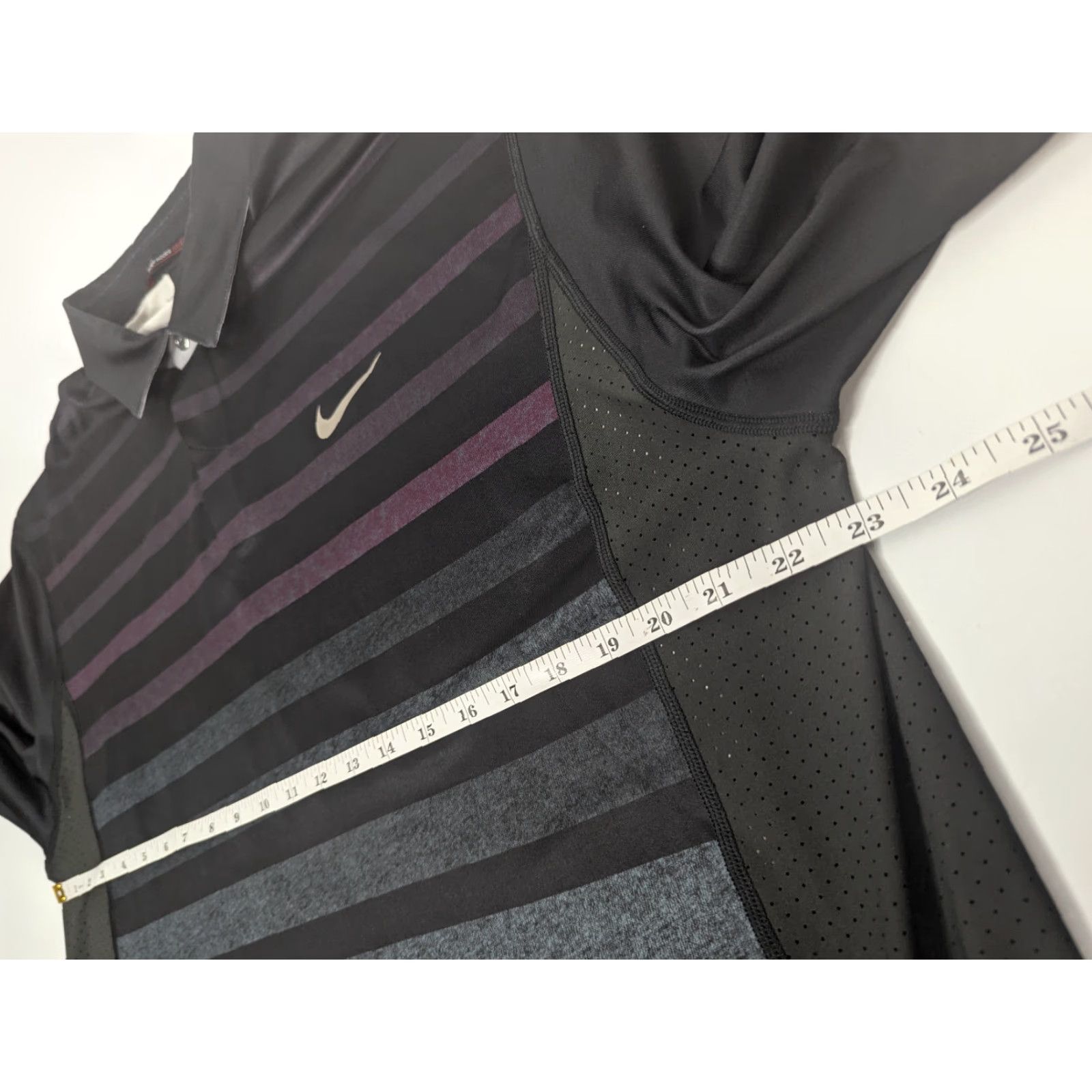 Nike Nike Dri-Fit TW Polo Shirt Mens Striped Black 518104 011 Golf Casual Polo Size US L / EU 52-54 / 3 - 6 Thumbnail