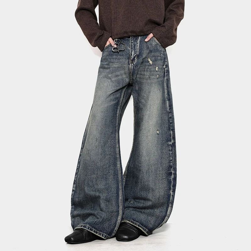 Jean Denim Worn-out Wide Leg Size US 33 - 1 Thumbnail