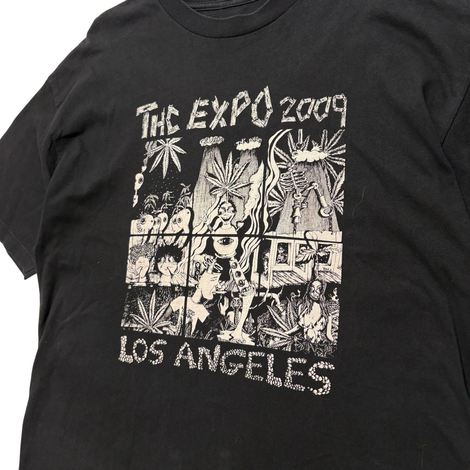 Hanes VTG Y2K 00s THC Weed Expo Los Angeles Black T-Shirt XL Size US XL / EU 56 / 4 - 2 Thumbnail