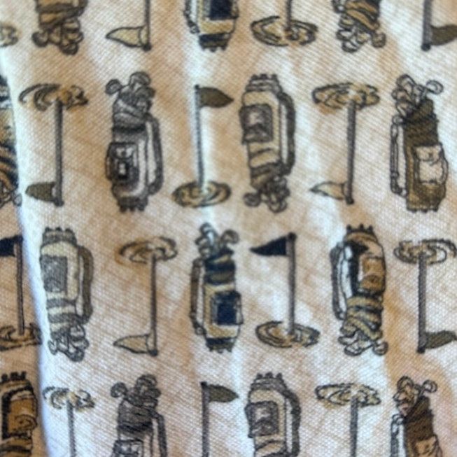 Vintage Columbia Golf Mens Polo Shirt L Beige 100% Cotton Graphic Print Golf Bag Flag Stick Shirt Mens Size US L / EU 52-54 / 3 - 4 Thumbnail