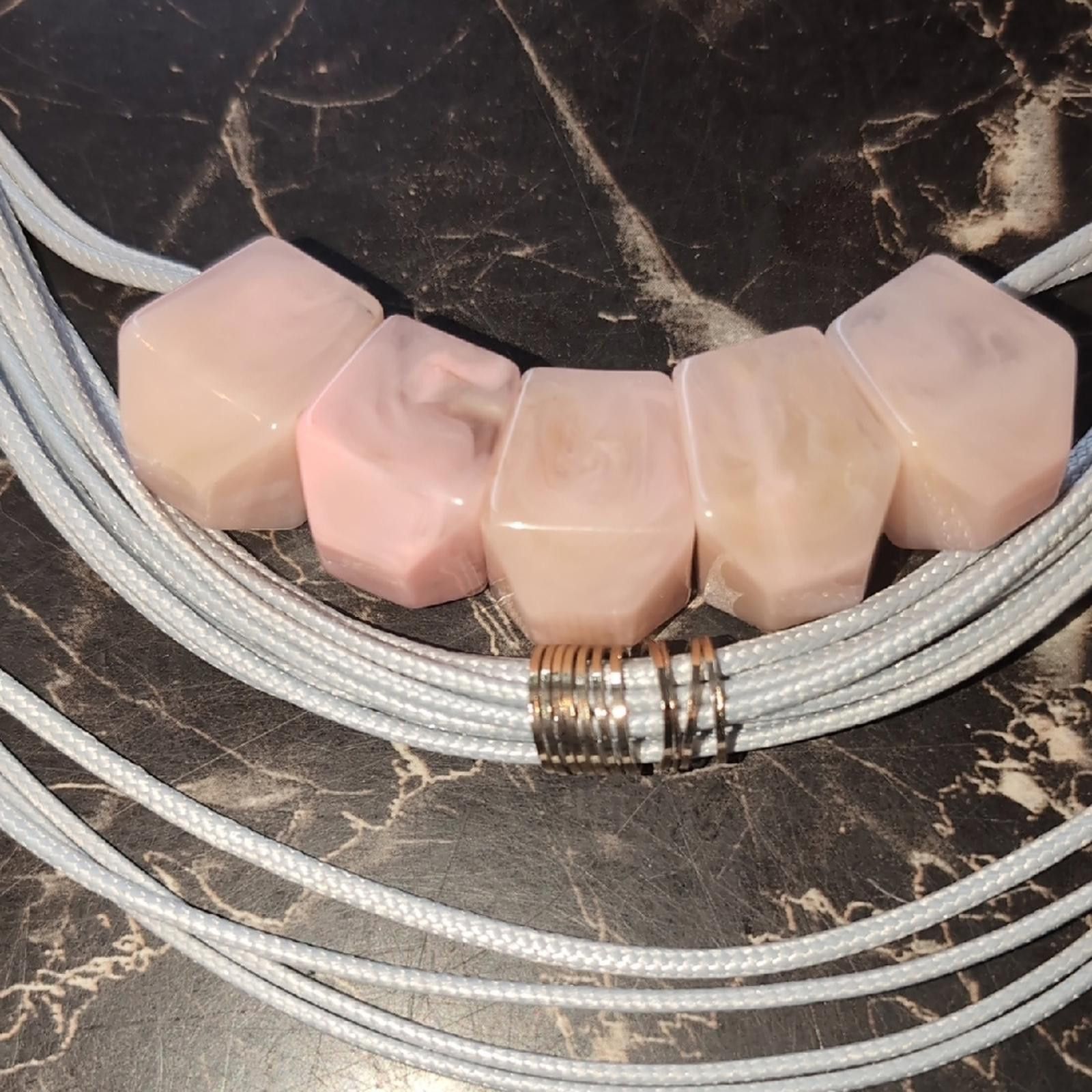 Other Chic Multi-Strand Necklace with Pink and Gold Accents Size ONE SIZE - 2 Thumbnail