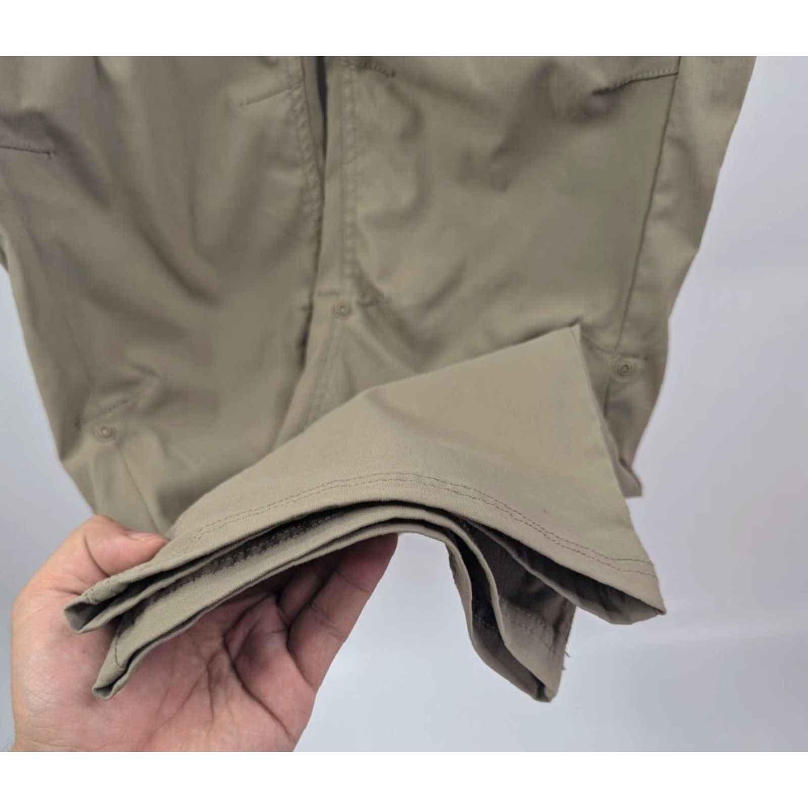 Prana prAna Halle Roll-Up Hiking Nylon Pants Beige 14 Women Convertible, Roll Up, Bootcut, Flat Front, 97% Nylon 3% Elastane, Slim Casual Outdoors Size 36" / US 14 / IT 50 - 2 Thumbnail