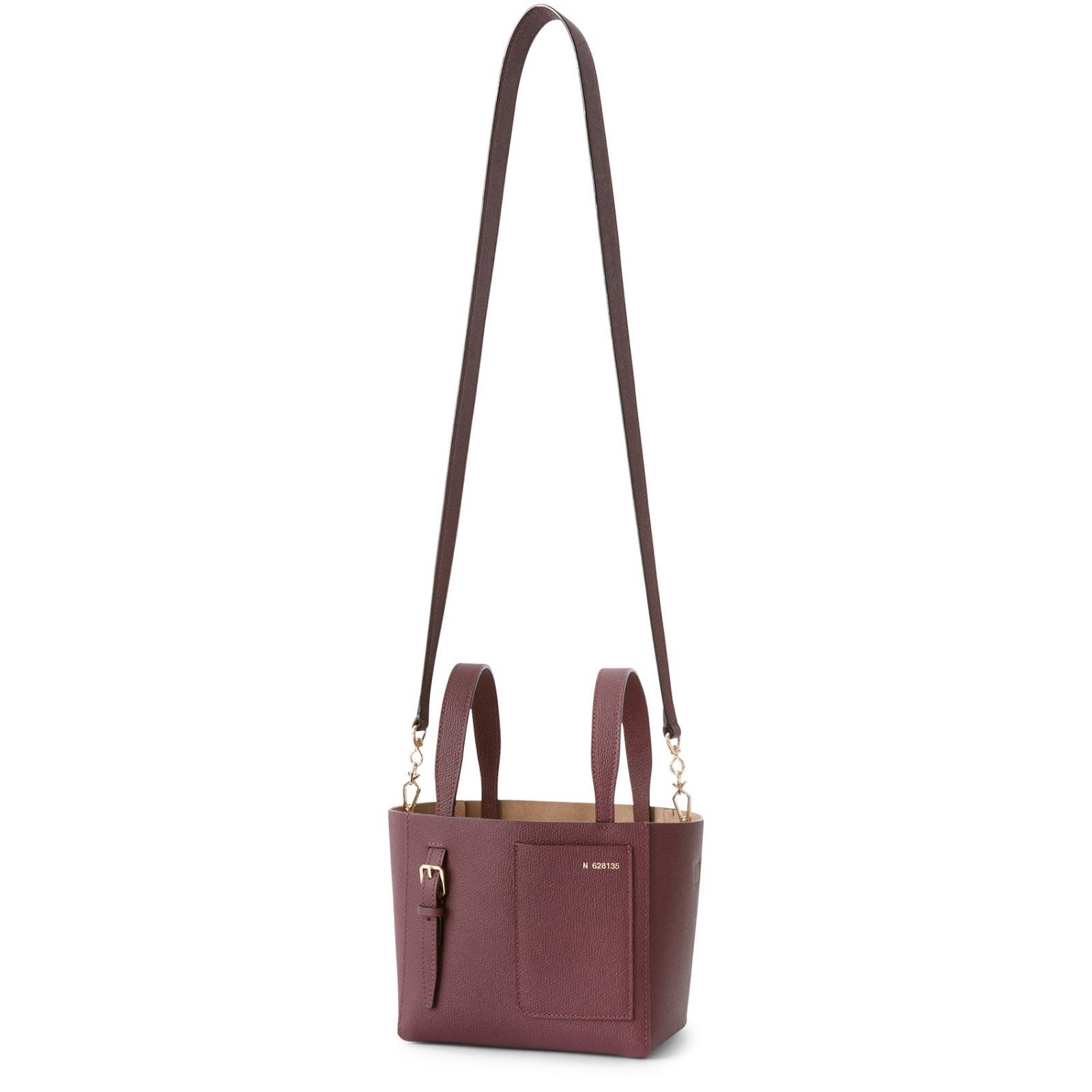 Valextra VALEXTRA Bucket Mini Amaranto Leather Top Handle Bag New Size ONE SIZE - 4 Thumbnail