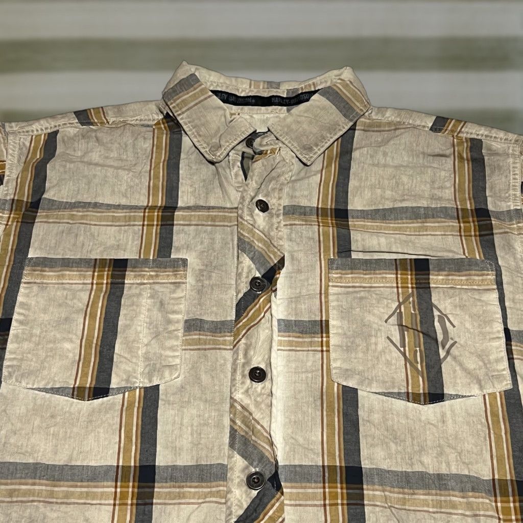 Harley Davidson Harley-Davidson Mens L Long Sleeve Button-Up Shirt ...