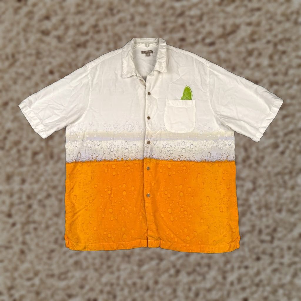 George VINTAGE George Shirt Mens XL Orange White Beer Lime Bubbly Hawaiian Cerveza Size US XL / EU 56 / 4 - 1 Thumbnail